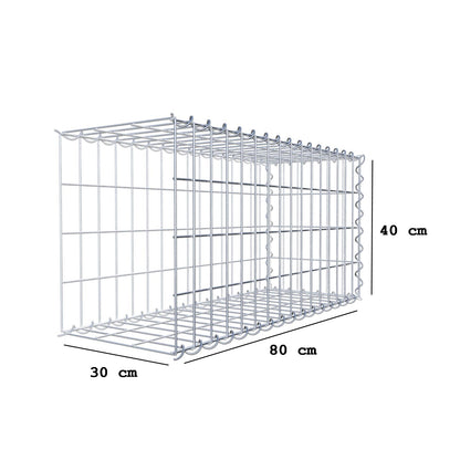 Gabbione aggiuntivo tipo 2 80 cm x 40 cm x 30 cm (L x A x P), maglia 5 cm x 10 cm, spirale
