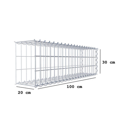 Anbaugabione Typ 2 100 cm x 30 cm x 20 cm (L x H x T), Maschenweite 5 cm x 10 cm, Spirale