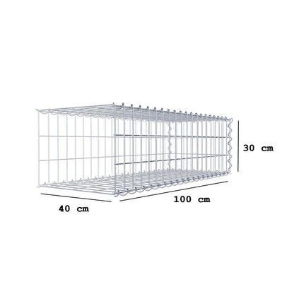 Gavión adulto tipo 2 100 cm x 30 cm x 40 cm (largo x alto x profundidad), tamaño de malla 5 cm x 10 cm, espiral