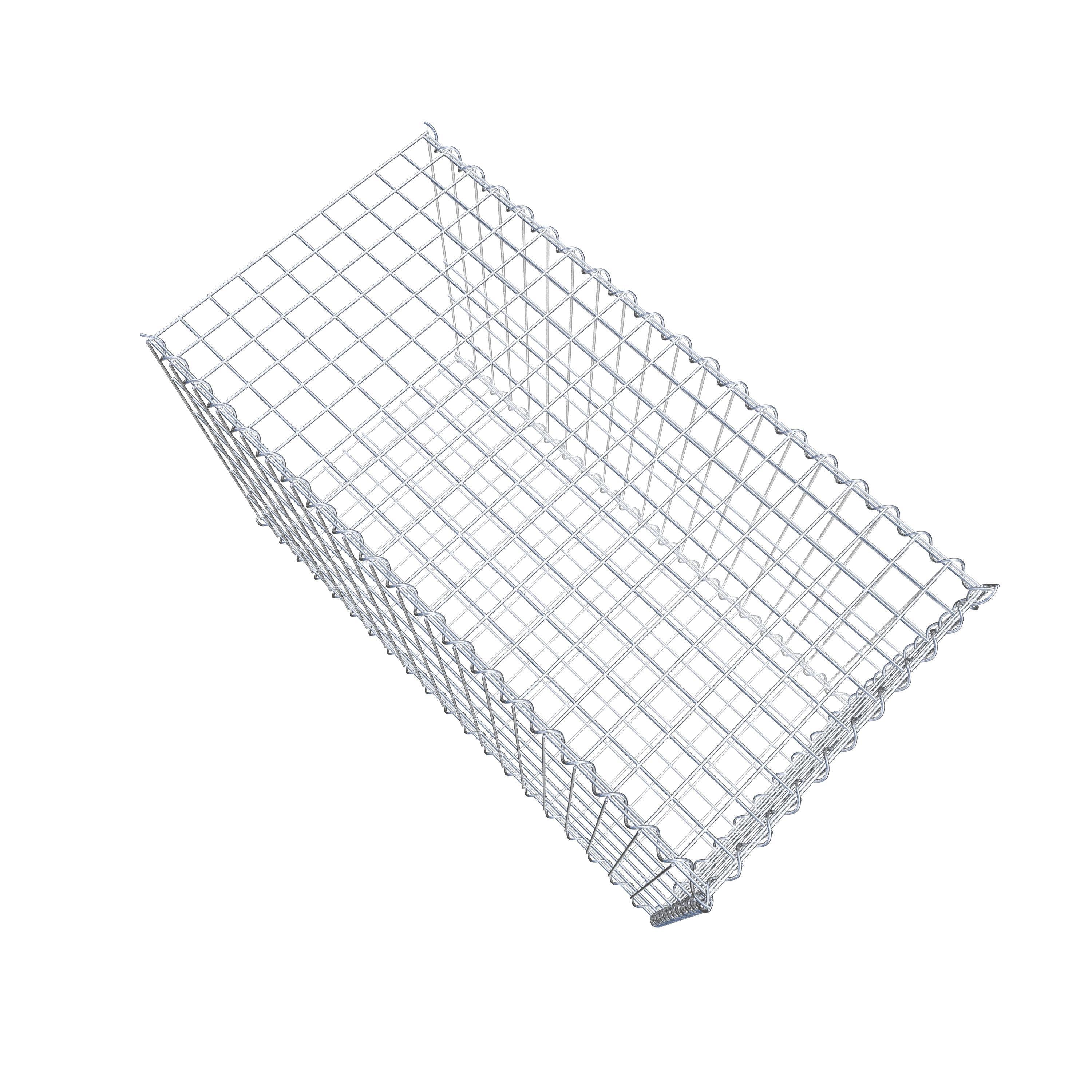 Opvokset gabion type 2 100 cm x 60 cm x 50 cm (L x H x D), maskestørrelse 5 cm x 10 cm, spiral