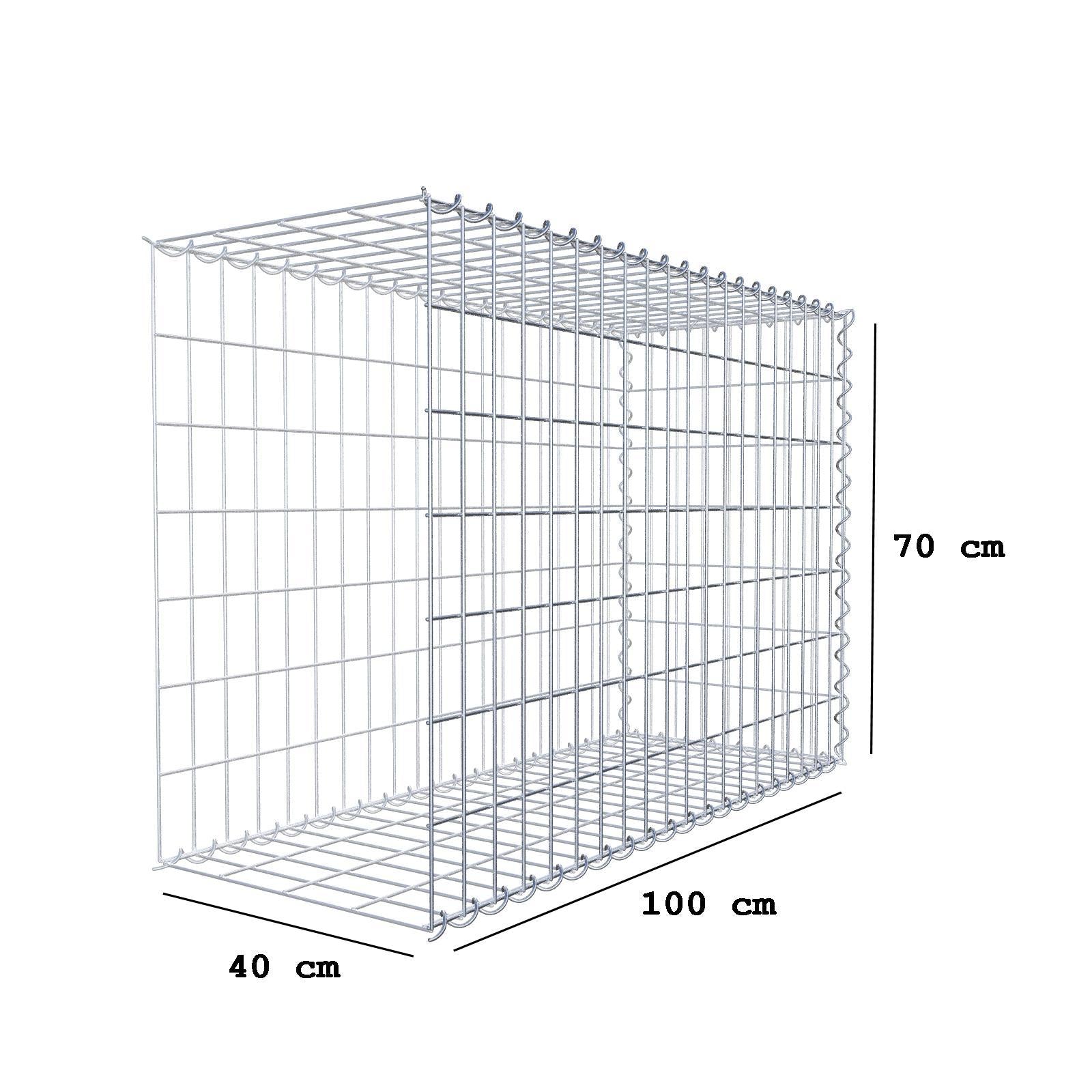 Add-on schanskorf type 2 100 cm x 70 cm x 40 cm (L x H x D), maaswijdte 5 cm x 10 cm, spiraalvormig
