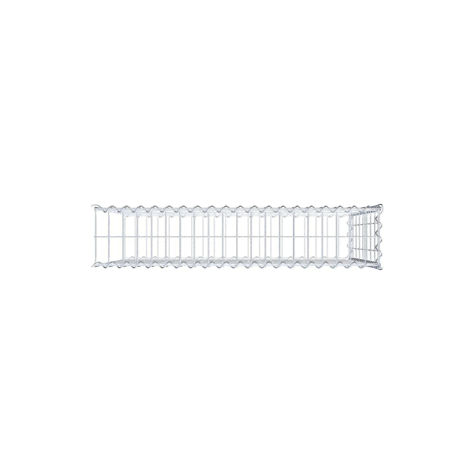 Opvokset gabion type 2 100 cm x 80 cm x 20 cm (L x H x D), maskestørrelse 5 cm x 10 cm, spiral