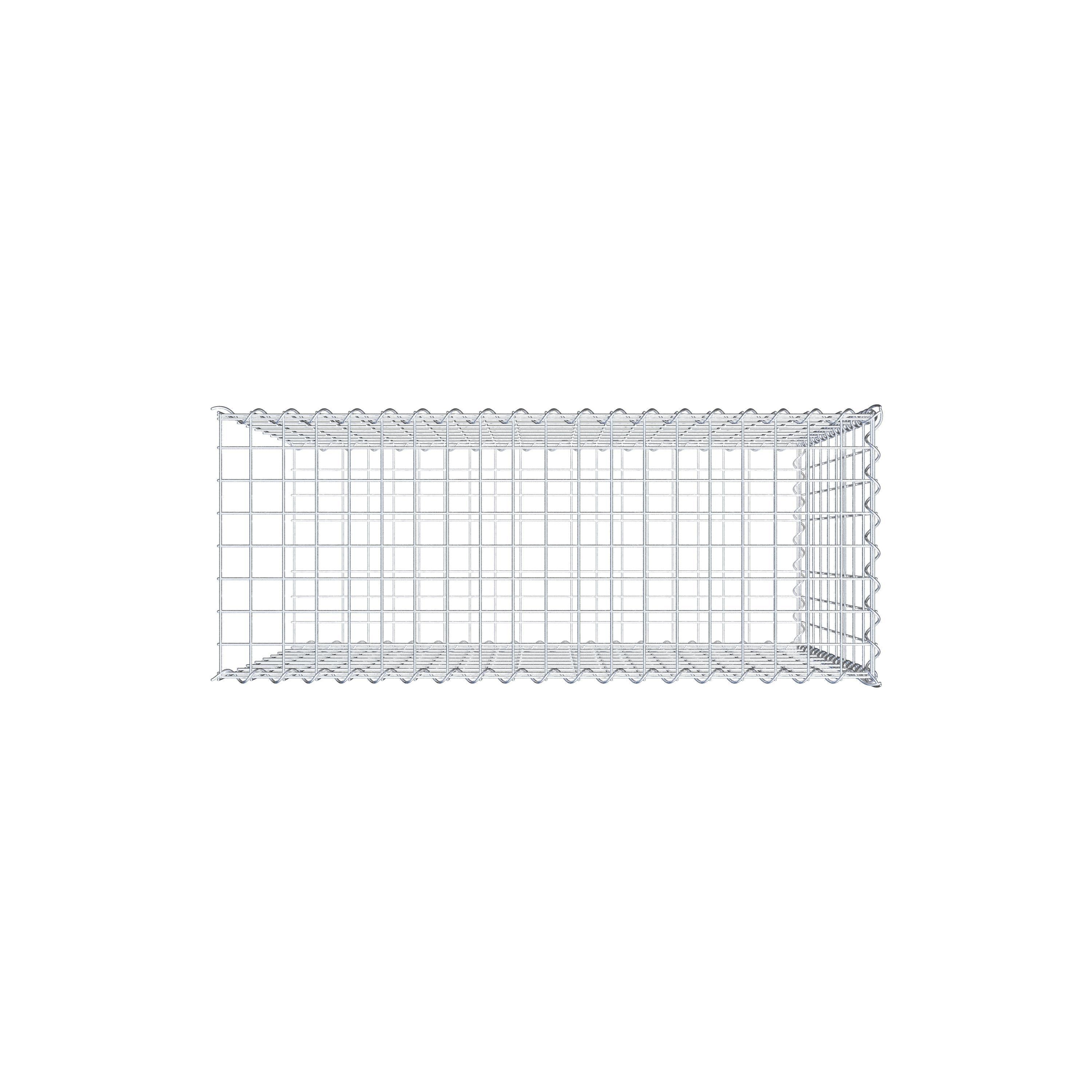 Grown-on gabion type 2 100 cm x 90 cm x 40 cm (L x H x D), mesh size 5 cm x 10 cm, spiral