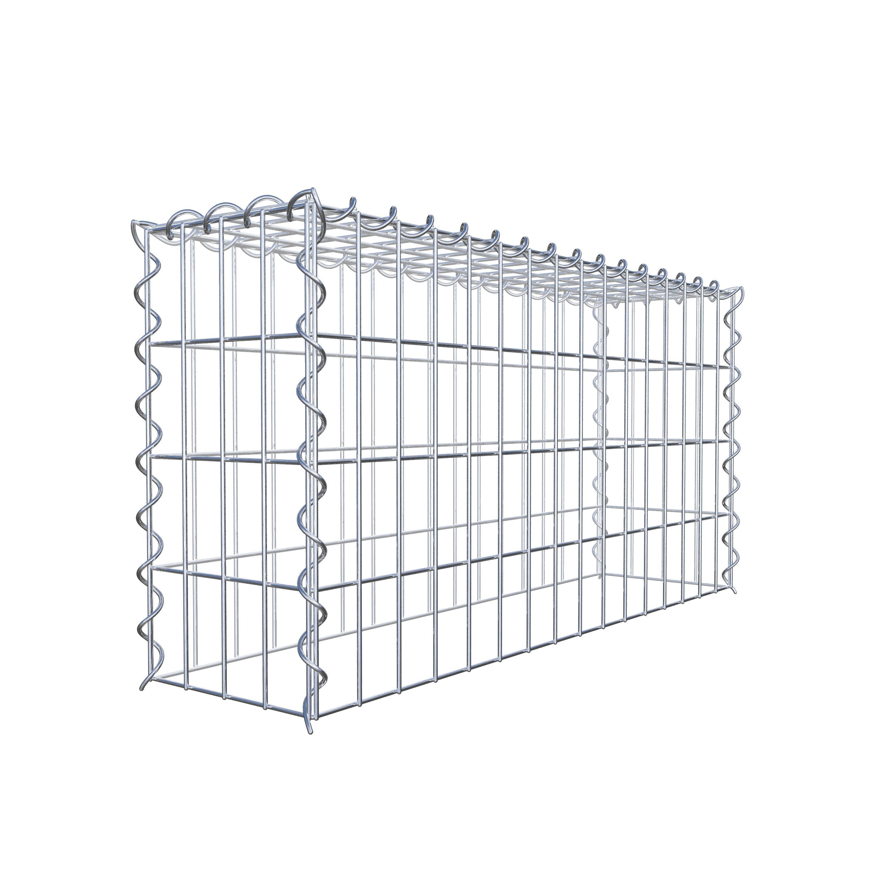 Aangegroeide schanskorf type 3 80 cm x 40 cm x 20 cm (L x H x D), maaswijdte 5 cm x 10 cm, spiraal