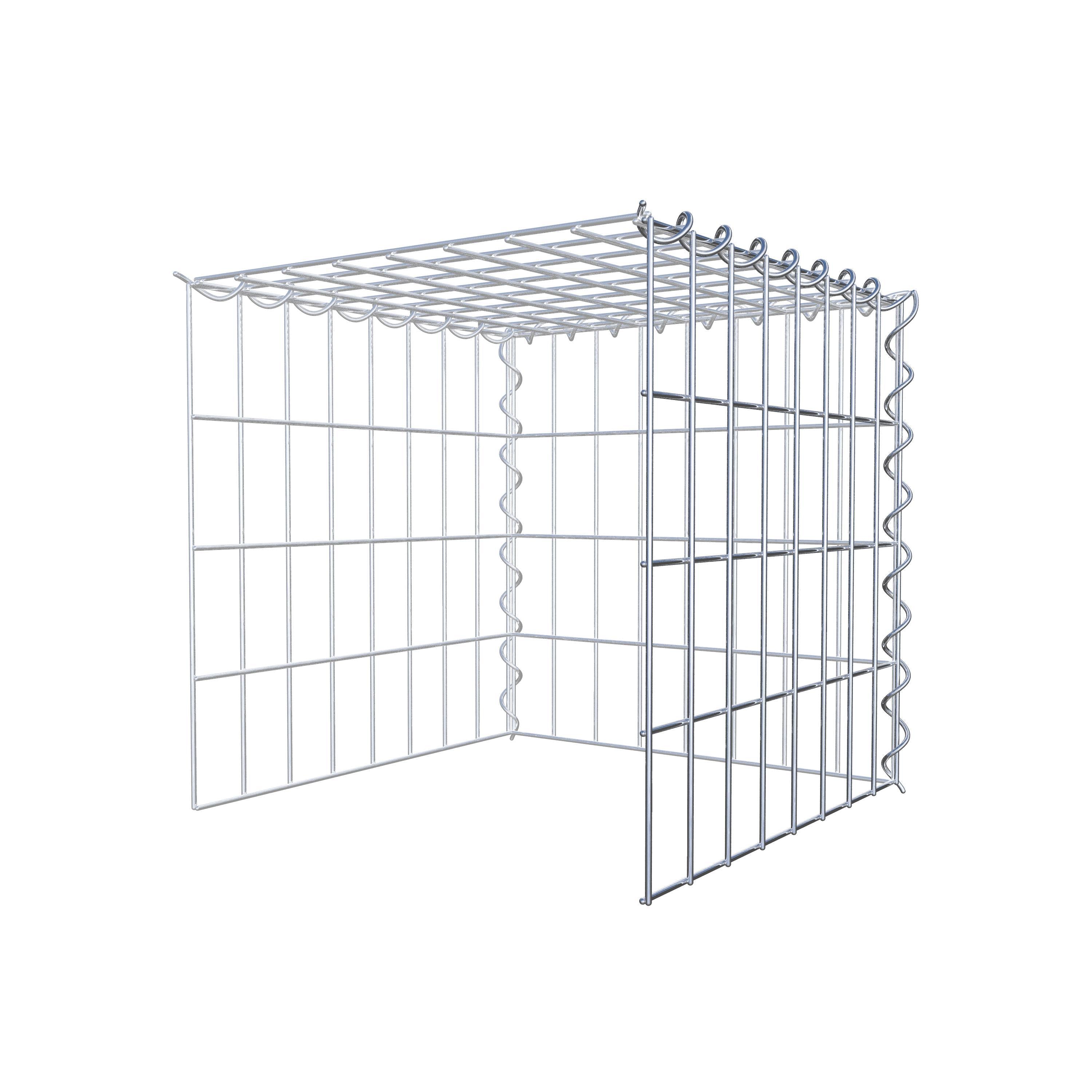 Aangegroeide schanskorf type 4 40 cm x 40 cm x 40 cm (L x H x D), maaswijdte 5 cm x 10 cm, spiraal