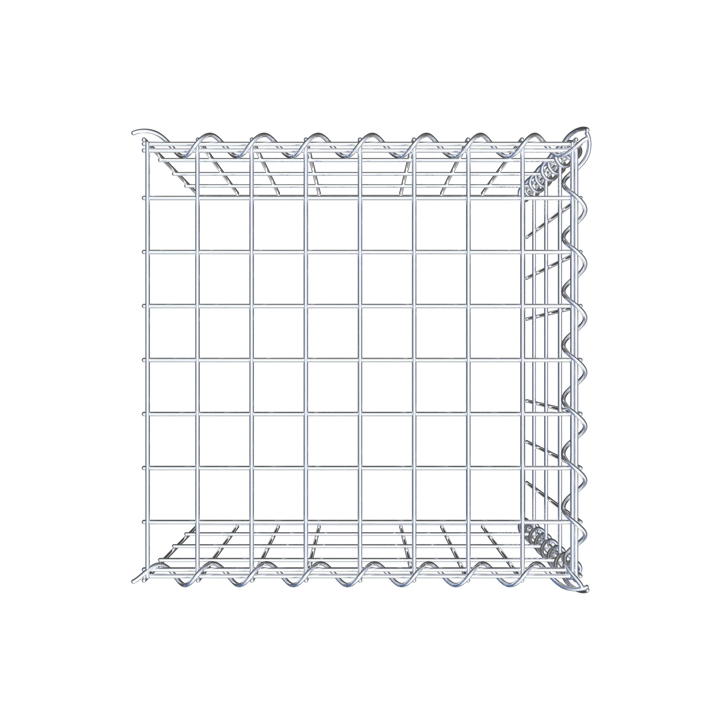 Aangegroeide schanskorf type 4 40 cm x 40 cm x 40 cm (L x H x D), maaswijdte 5 cm x 10 cm, spiraal