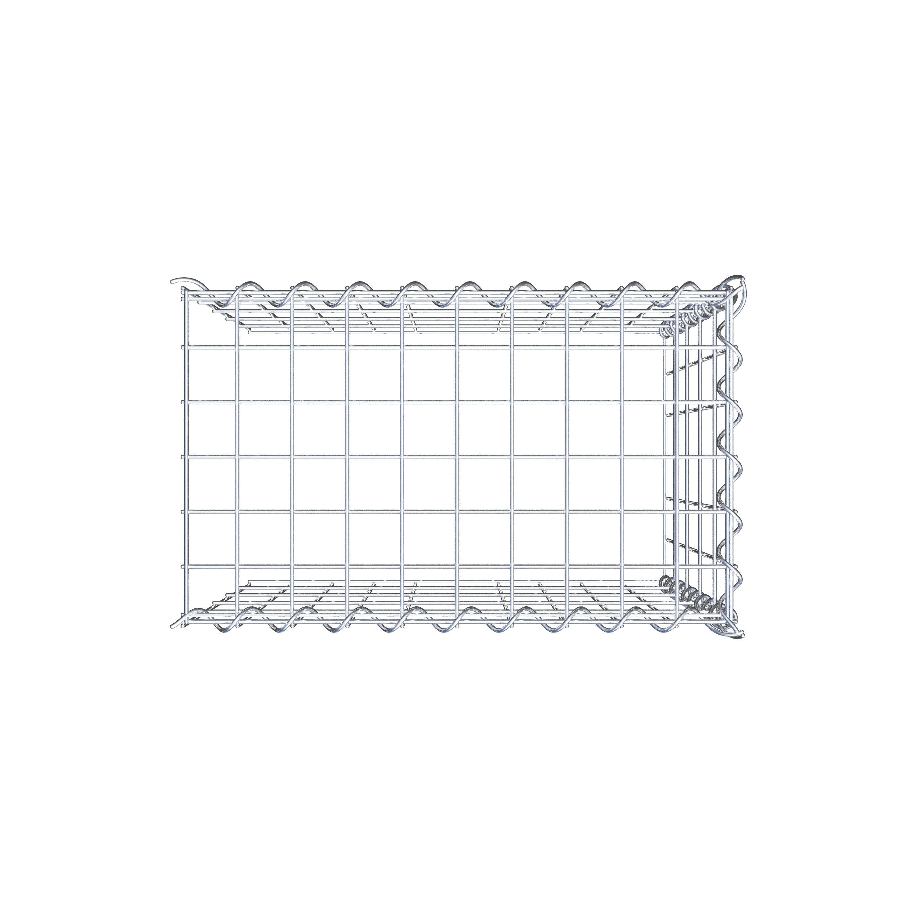 Gabião tipo 4 50 cm x 50 cm x 30 cm (C x A x P), malhagem 5 cm x 10 cm, espiral