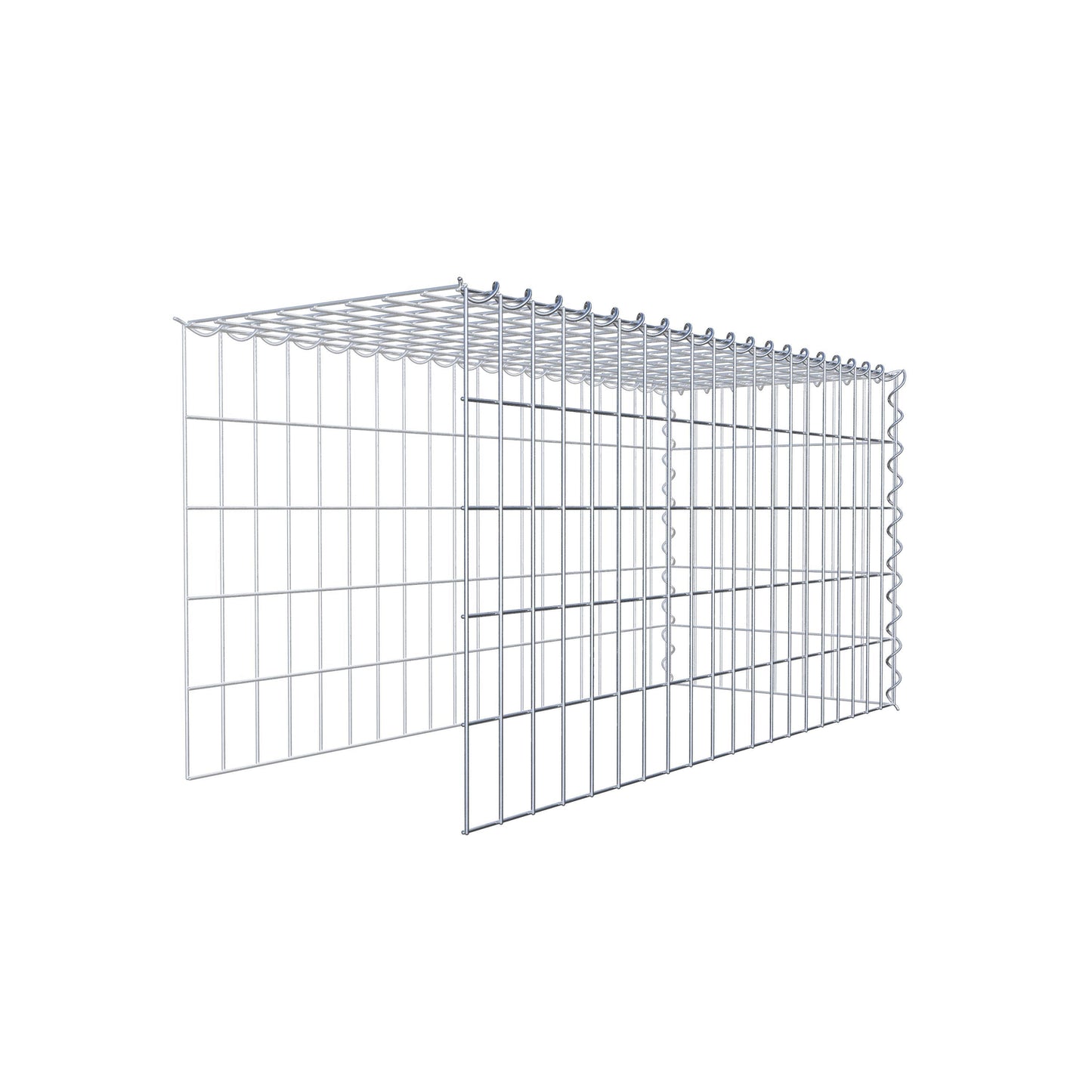 Opvokset gabion type 4 100 cm x 50 cm x 40 cm (L x H x D), maskestørrelse 5 cm x 10 cm, spiral