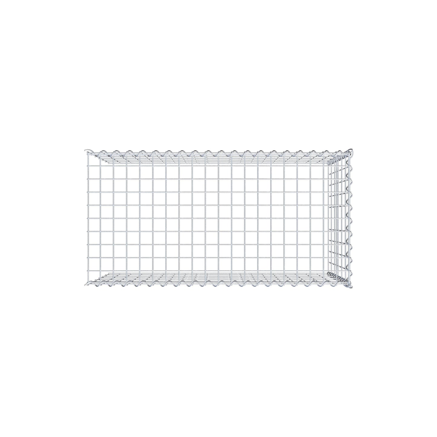 Gabion rapporté type 4 100 cm x 60 cm x 50 cm (L x H x P), mailles 5 cm x 10 cm, spirale
