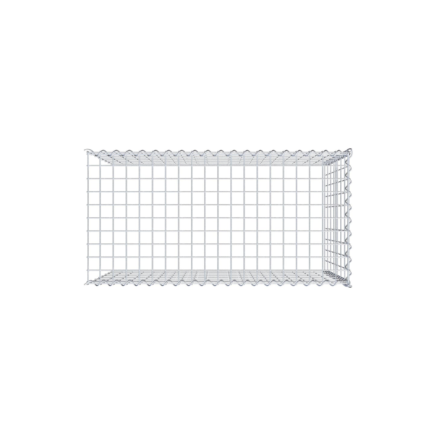 Grown-on gabion type 4 100 cm x 70 cm x 50 cm (L x H x D), mesh size 5 cm x 10 cm, spiral