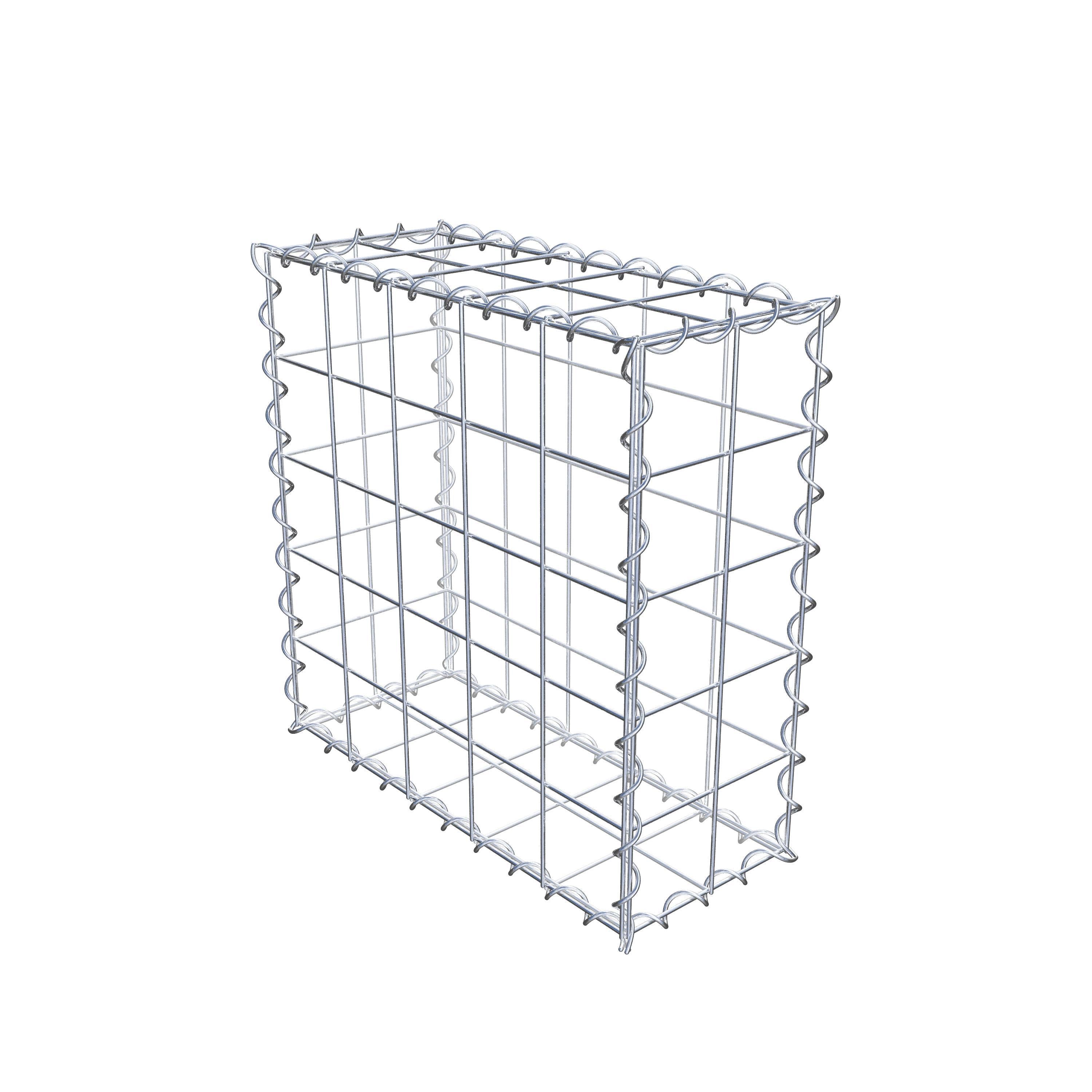 Schanskorf 50 cm x 50 cm x 20 cm (L x H x D), maaswijdte 10 cm x 10 cm, spiraal