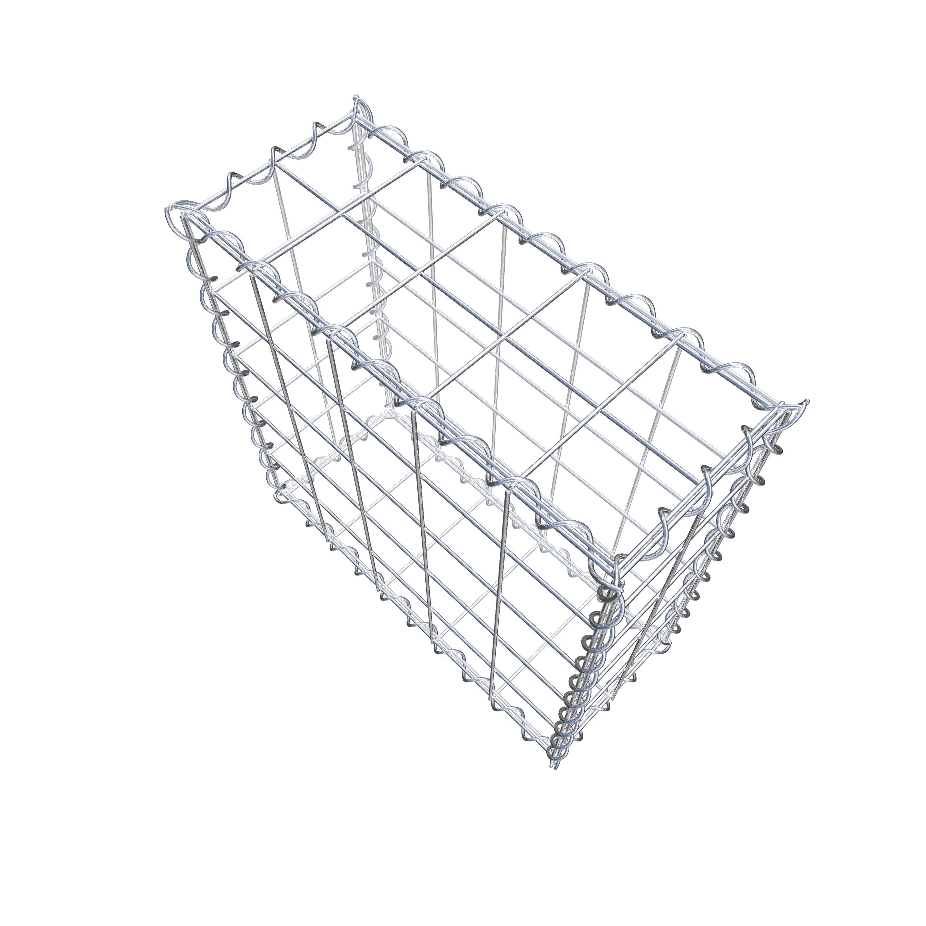 Gabion 50 cm x 50 cm x 20 cm (L x H x D), mesh size 10 cm x 10 cm, spiral