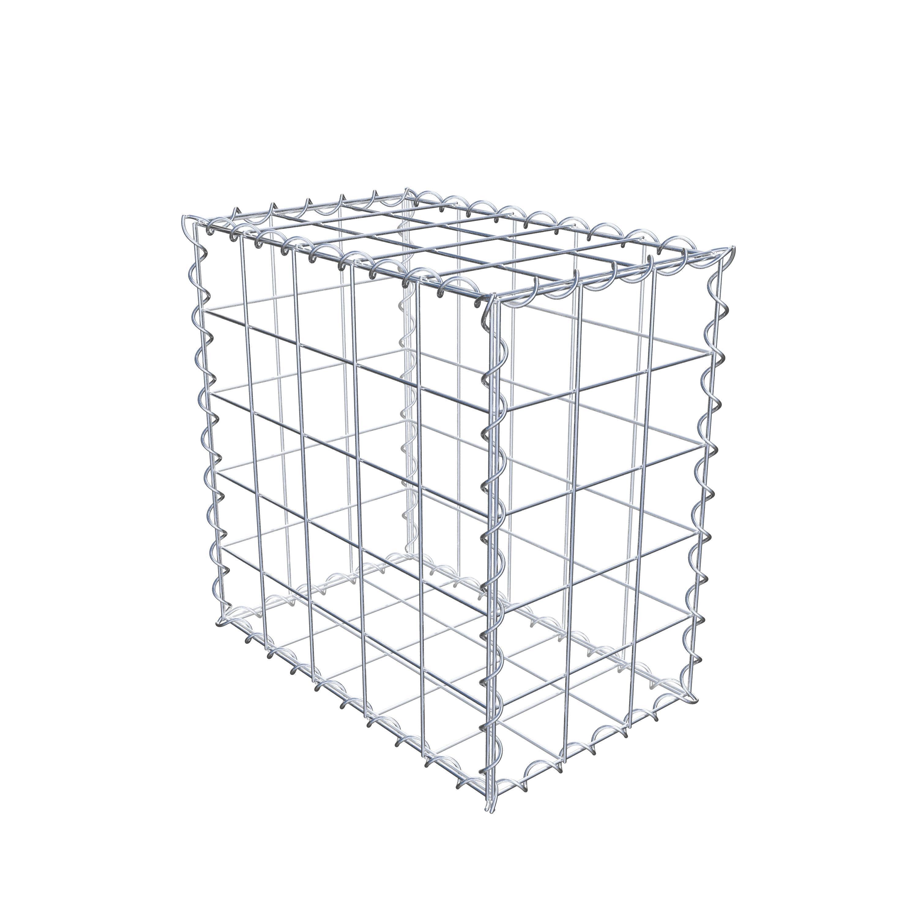 Schanskorf 50 cm x 50 cm x 30 cm (L x H x D), maaswijdte 10 cm x 10 cm, spiraal