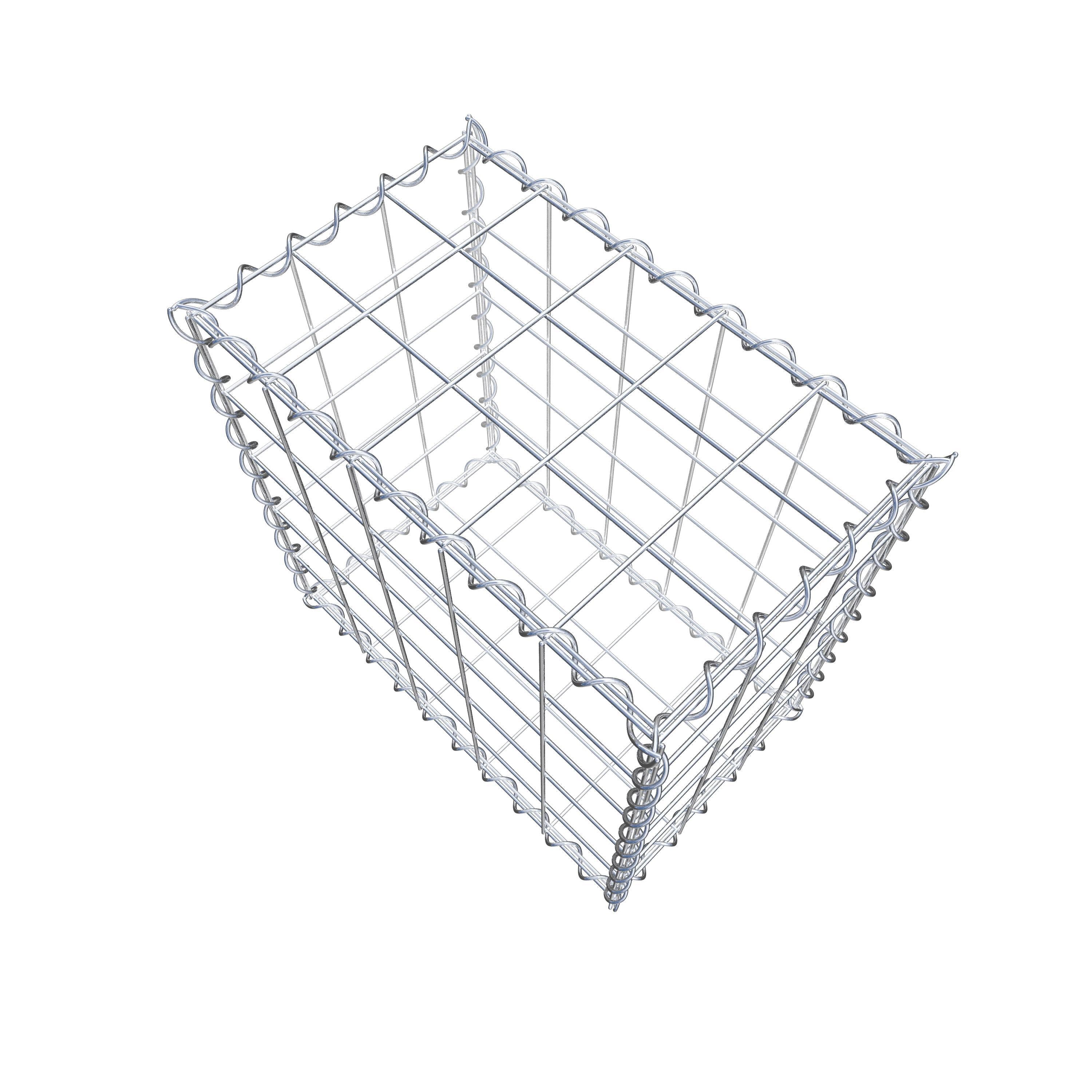 Schanskorf 50 cm x 50 cm x 30 cm (L x H x D), maaswijdte 10 cm x 10 cm, spiraal