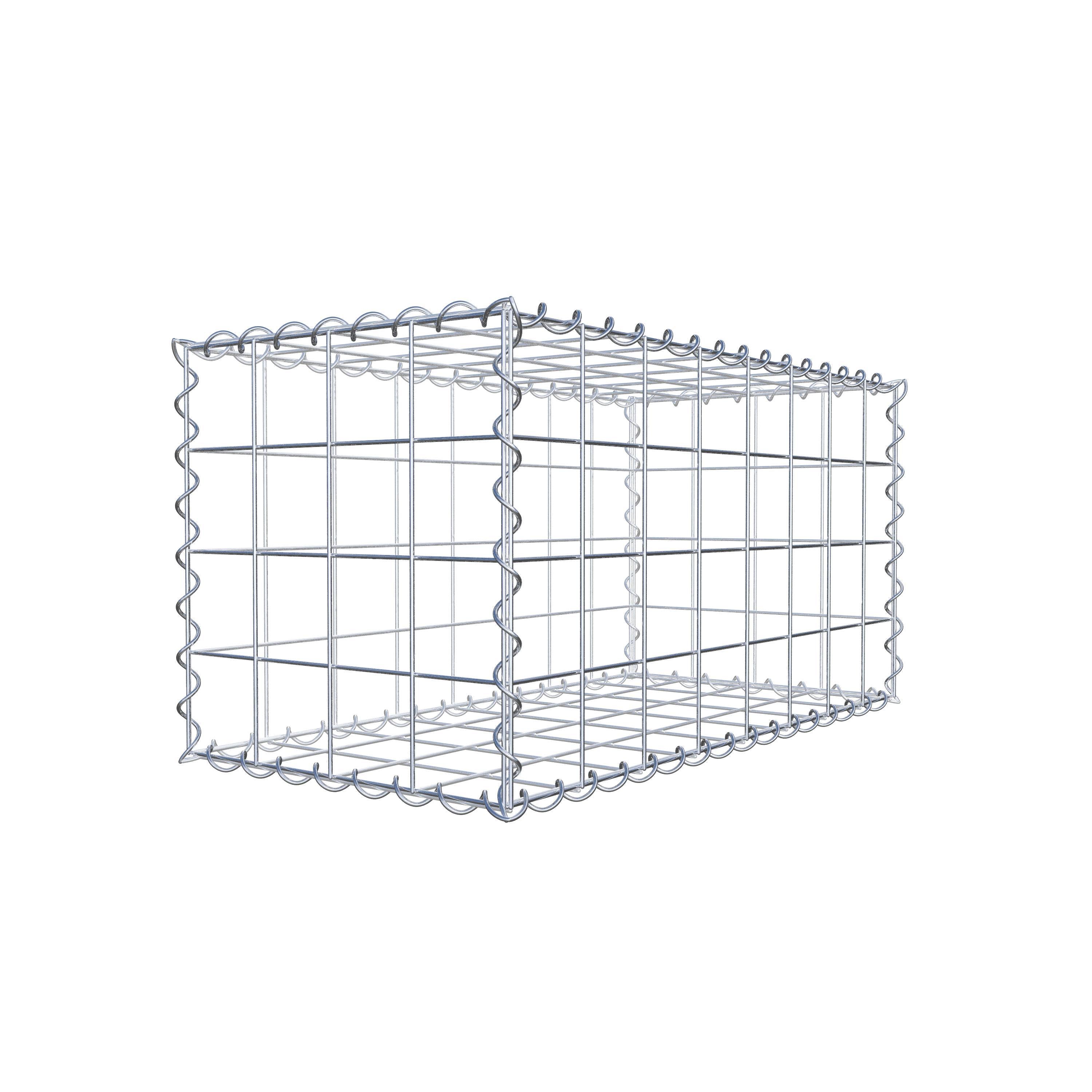 Schanskorf 80 cm x 40 cm x 40 cm (L x H x D), maaswijdte 10 cm x 10 cm, spiraal