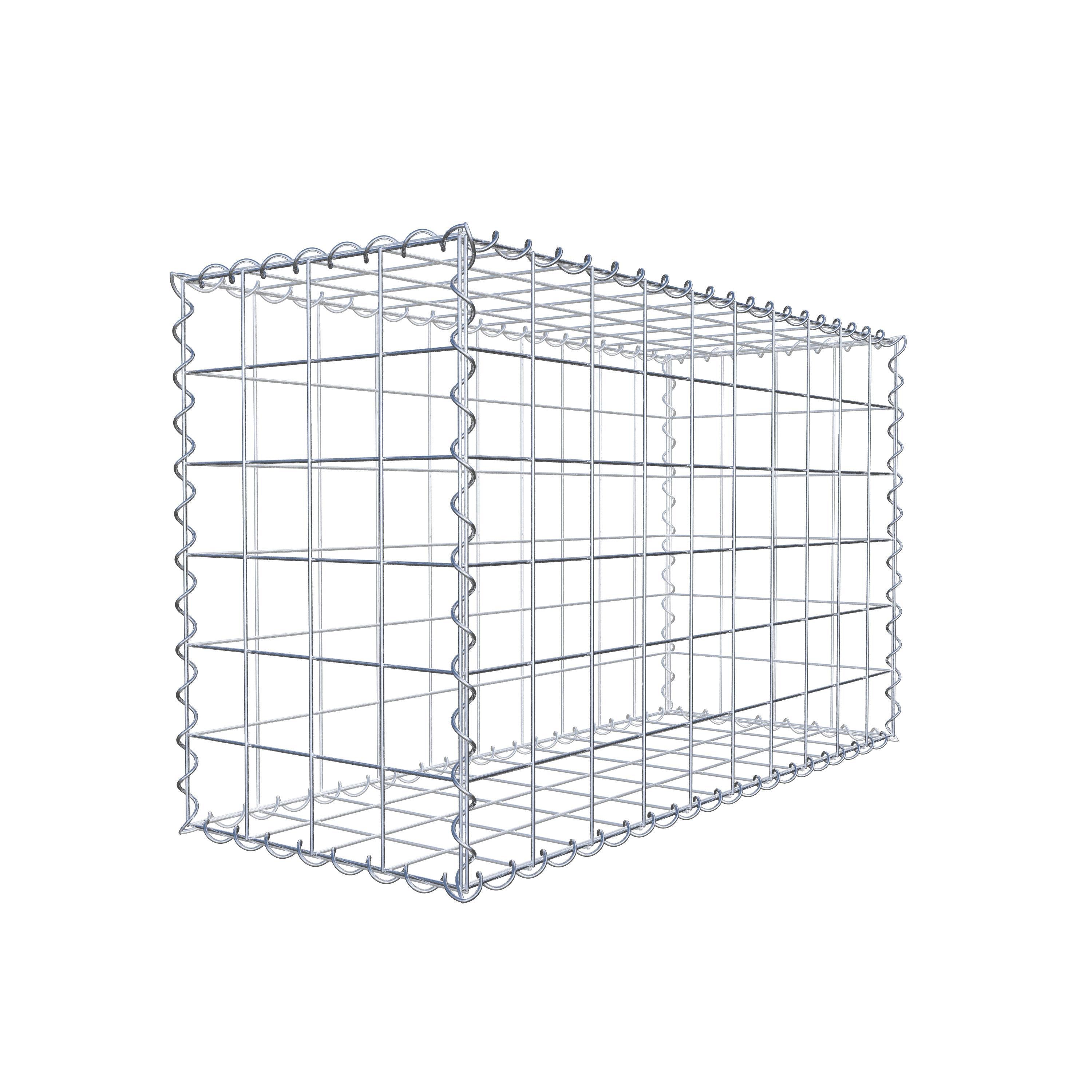 Schanskorf 100 cm x 60 cm x 40 cm (L x H x D), maaswijdte 10 cm x 10 cm, spiraal