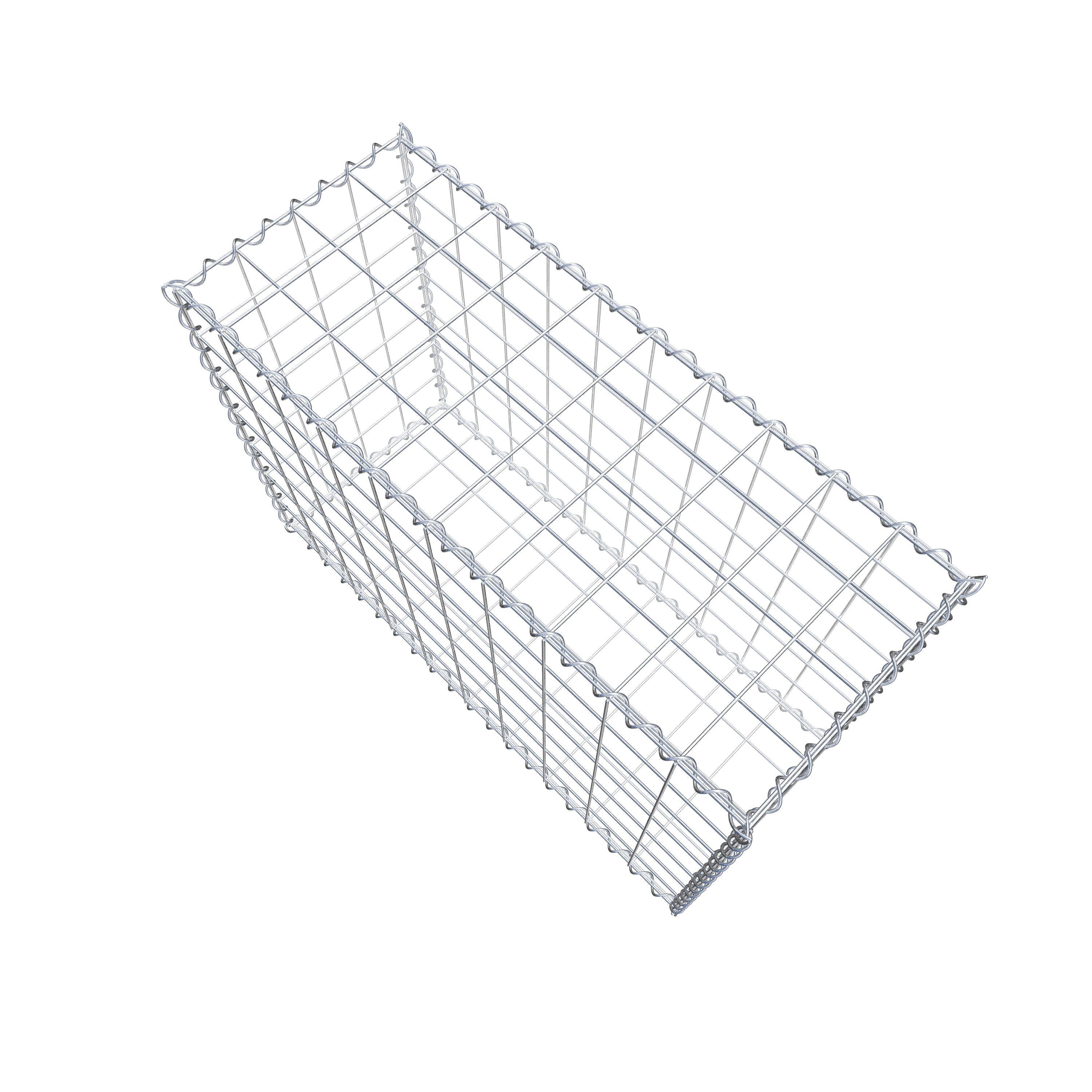 Schanskorf 100 cm x 70 cm x 40 cm (L x H x D), maaswijdte 10 cm x 10 cm, spiraal