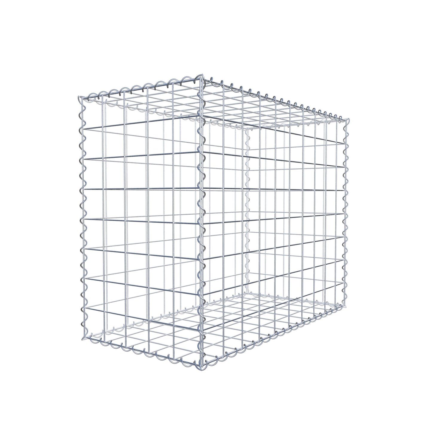 Gabion 100 cm x 80 cm x 50 cm (L x H x D), maskestørrelse 10 cm x 10 cm, spiral