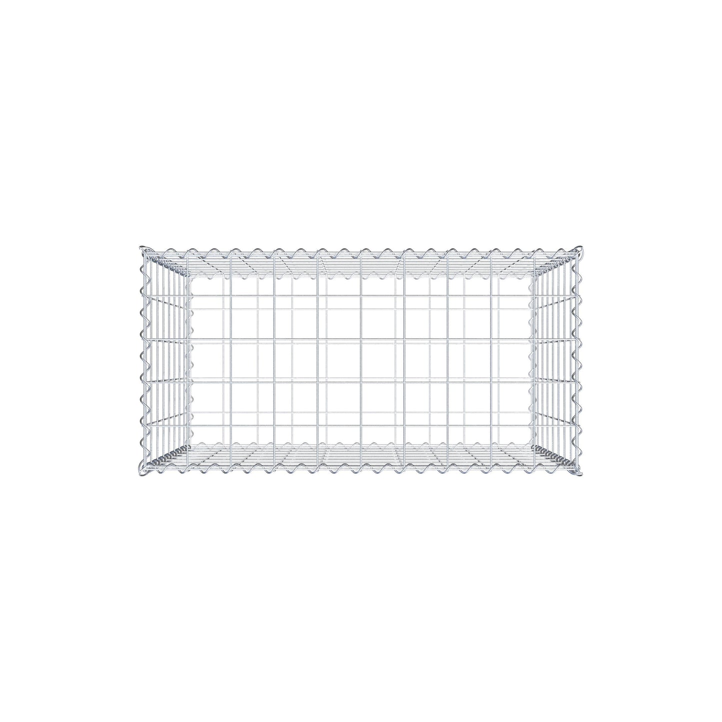 Gabion 100 cm x 80 cm x 50 cm (L x H x D), maskestørrelse 10 cm x 10 cm, spiral