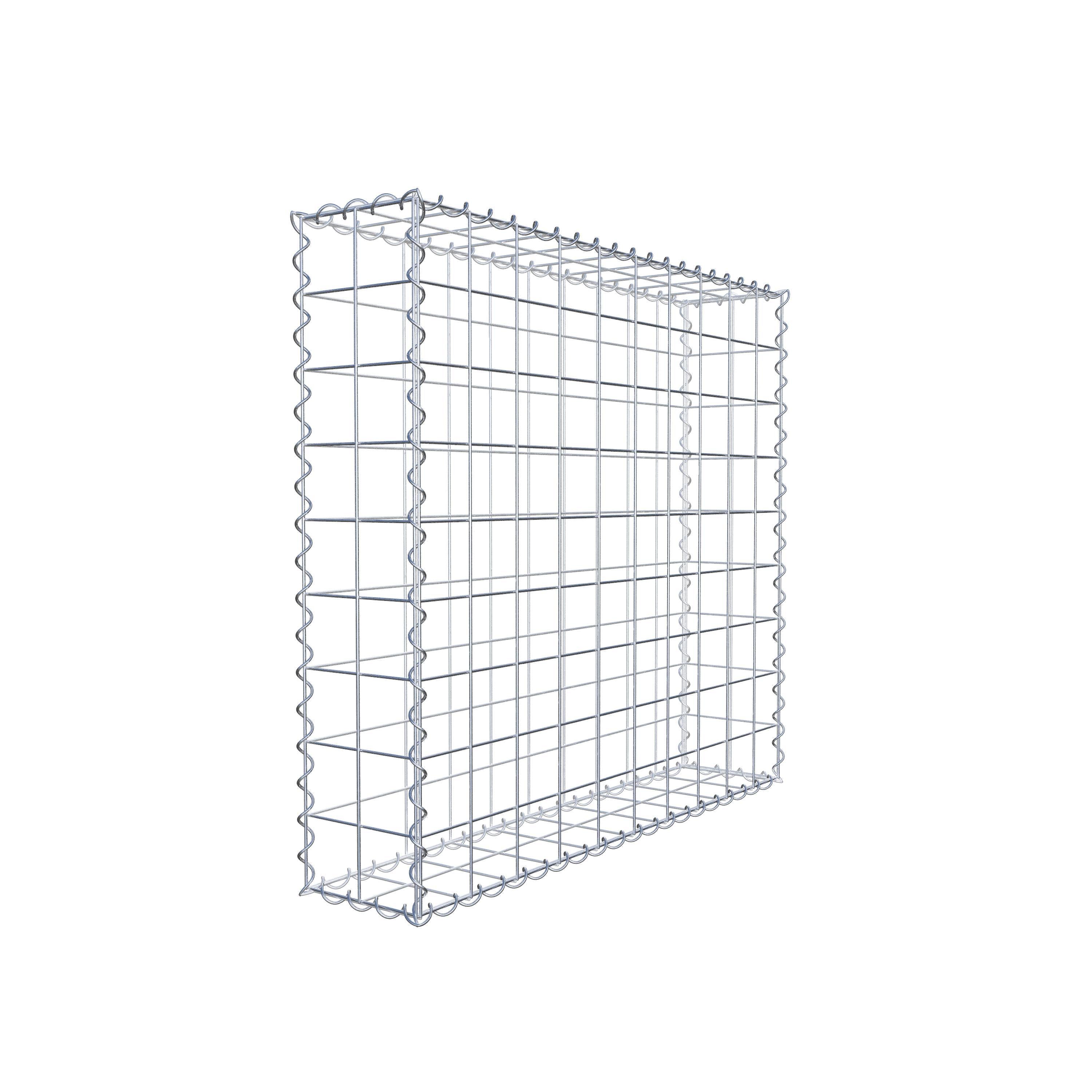 Schanskorf 100 cm x 90 cm x 20 cm (L x H x D), maaswijdte 10 cm x 10 cm, spiraal