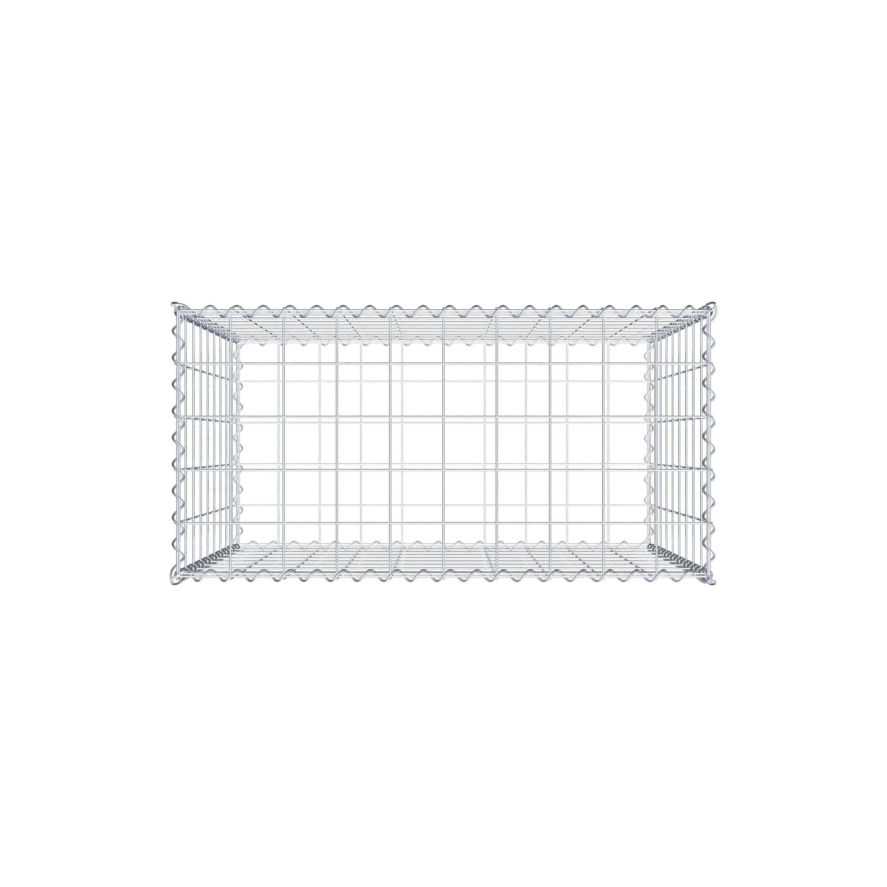 Schanskorf 100 cm x 90 cm x 50 cm (L x H x D), maaswijdte 10 cm x 10 cm, spiraal