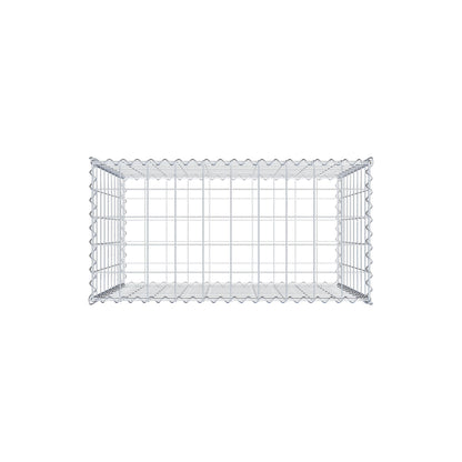 Schanskorf 100 cm x 90 cm x 50 cm (L x H x D), maaswijdte 10 cm x 10 cm, spiraalvormig
