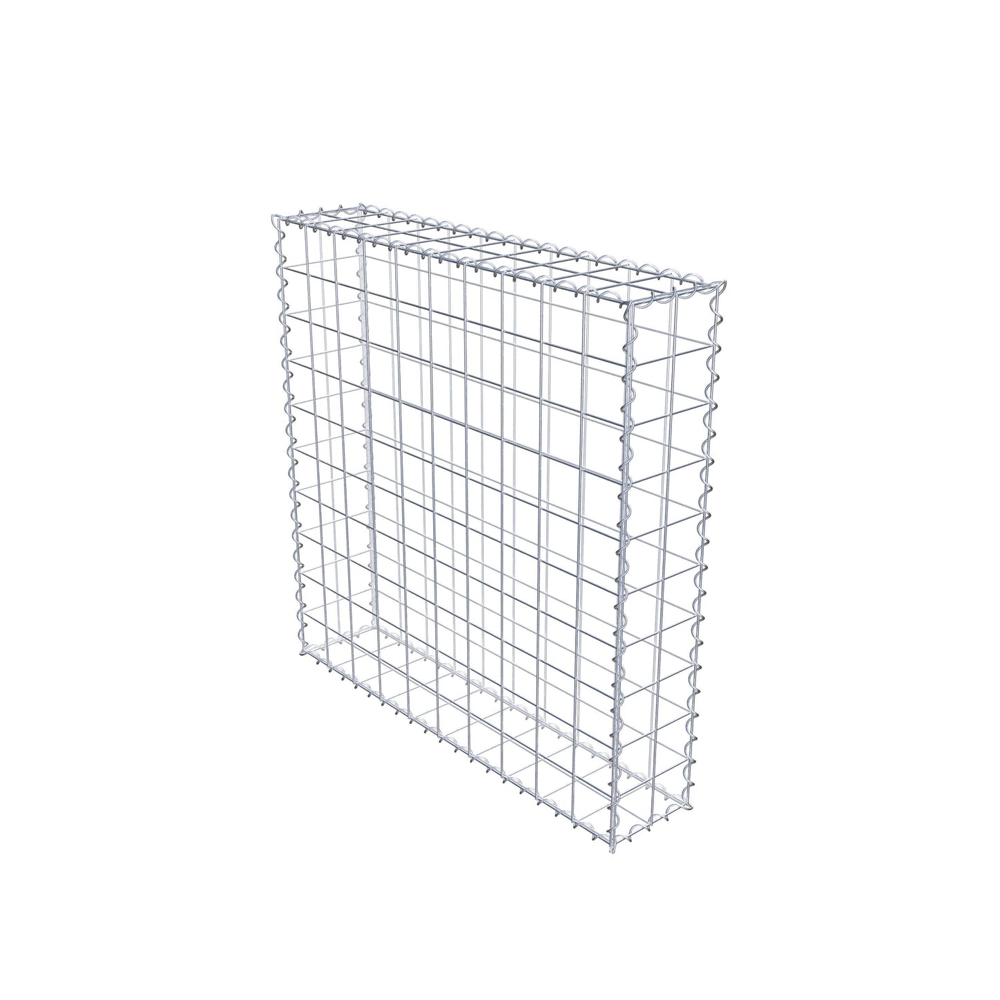 Gabion 100 cm x 100 cm x 20 cm (L x H x D), maskstorlek 10 cm x 10 cm, spiral