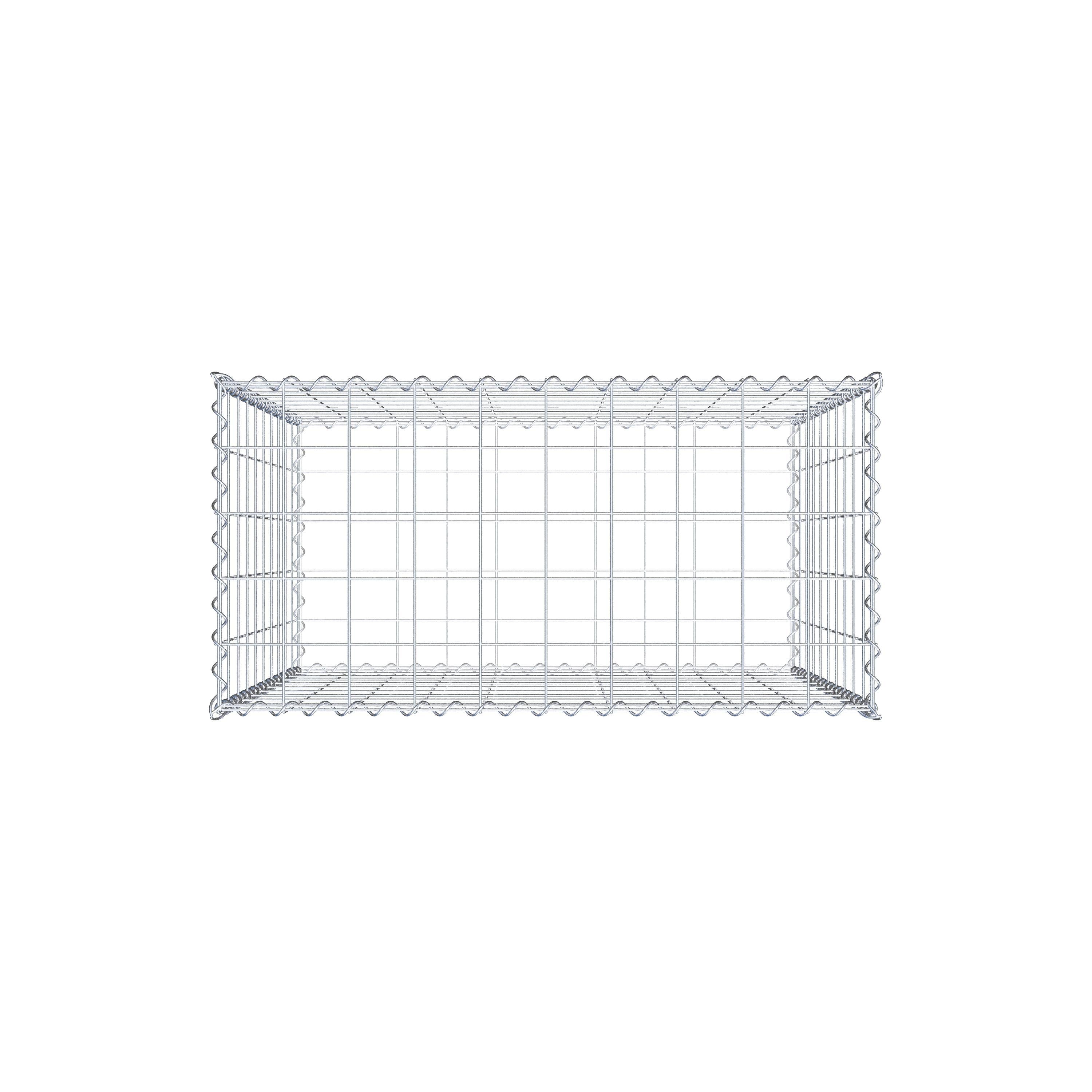 Schanskorf 100 cm x 100 cm x 50 cm (L x H x D), maaswijdte 10 cm x 10 cm, spiraal