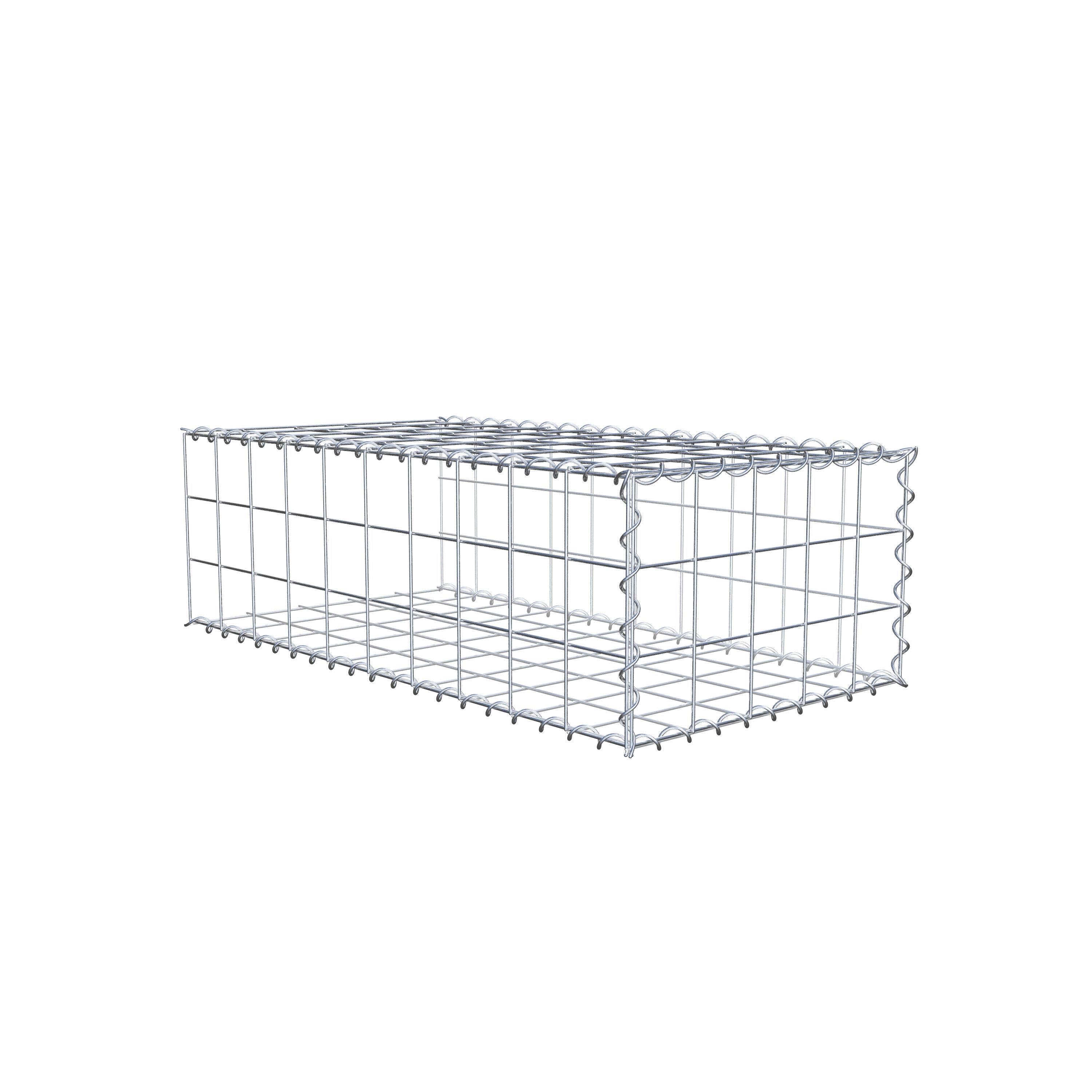 Grown-on gabion type 2 100 cm x 30 cm x 50 cm (L x H x D), mesh size 10 cm x 10 cm, spiral
