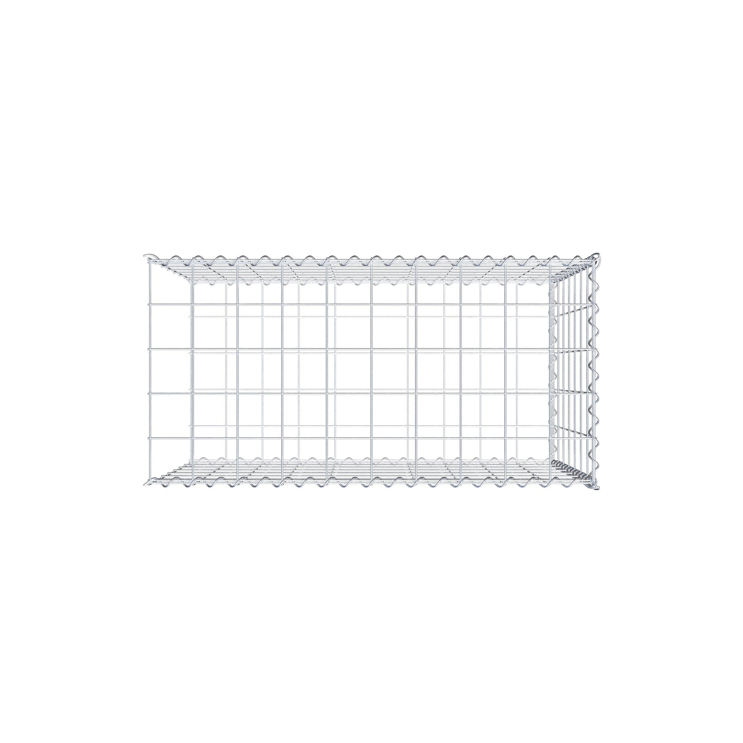 Grown-on gabion type 2 100 cm x 70 cm x 50 cm (L x H x D), mesh size 10 cm x 10 cm, spiral