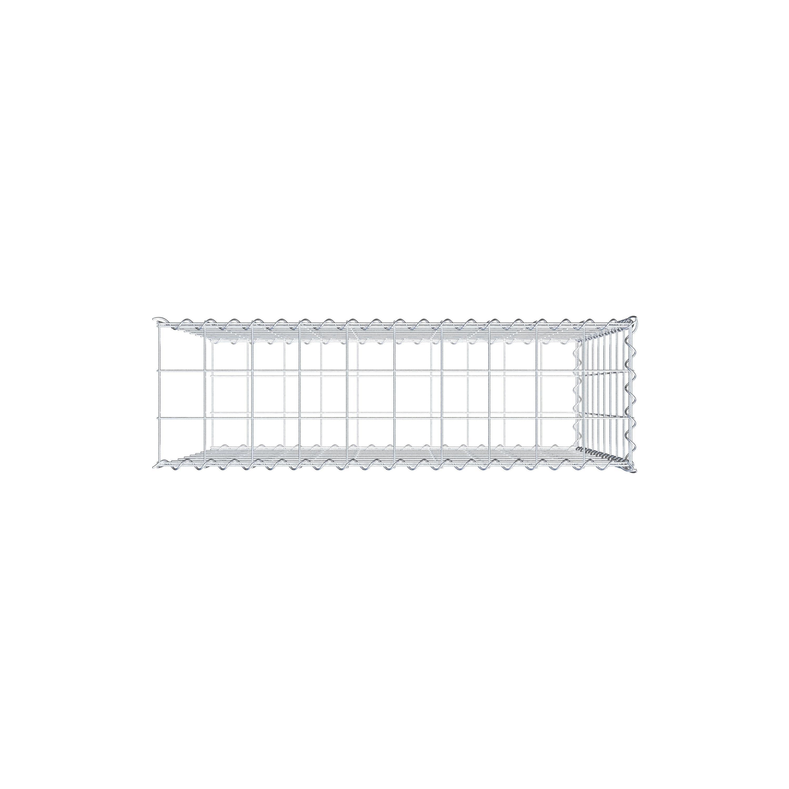 Grown-on gabion type 2 100 cm x 90 cm x 30 cm (L x H x D), mesh size 10 cm x 10 cm, spiral