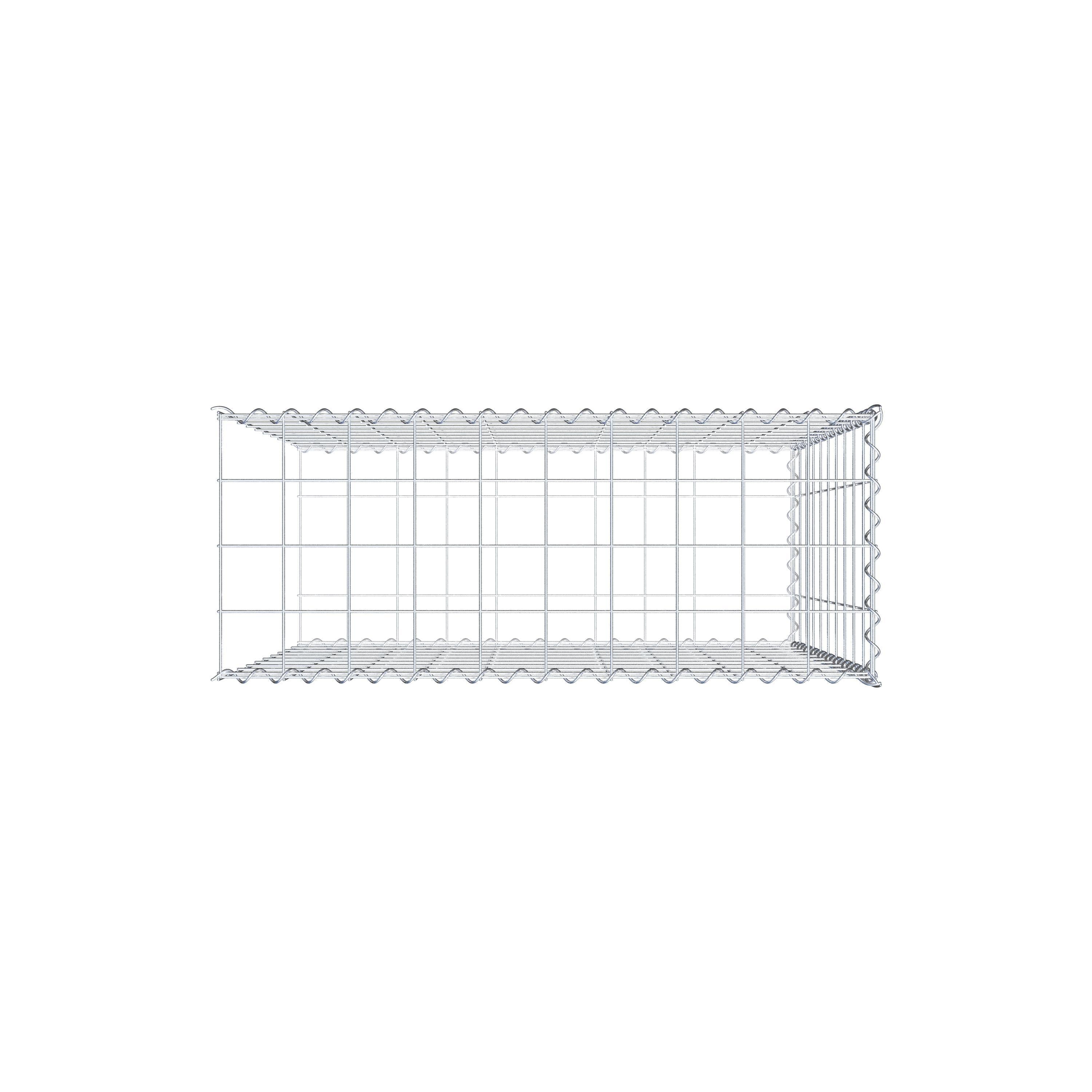 Add-on schanskorf type 2 100 cm x 100 cm x 40 cm (L x H x D), maaswijdte 10 cm x 10 cm, spiraal