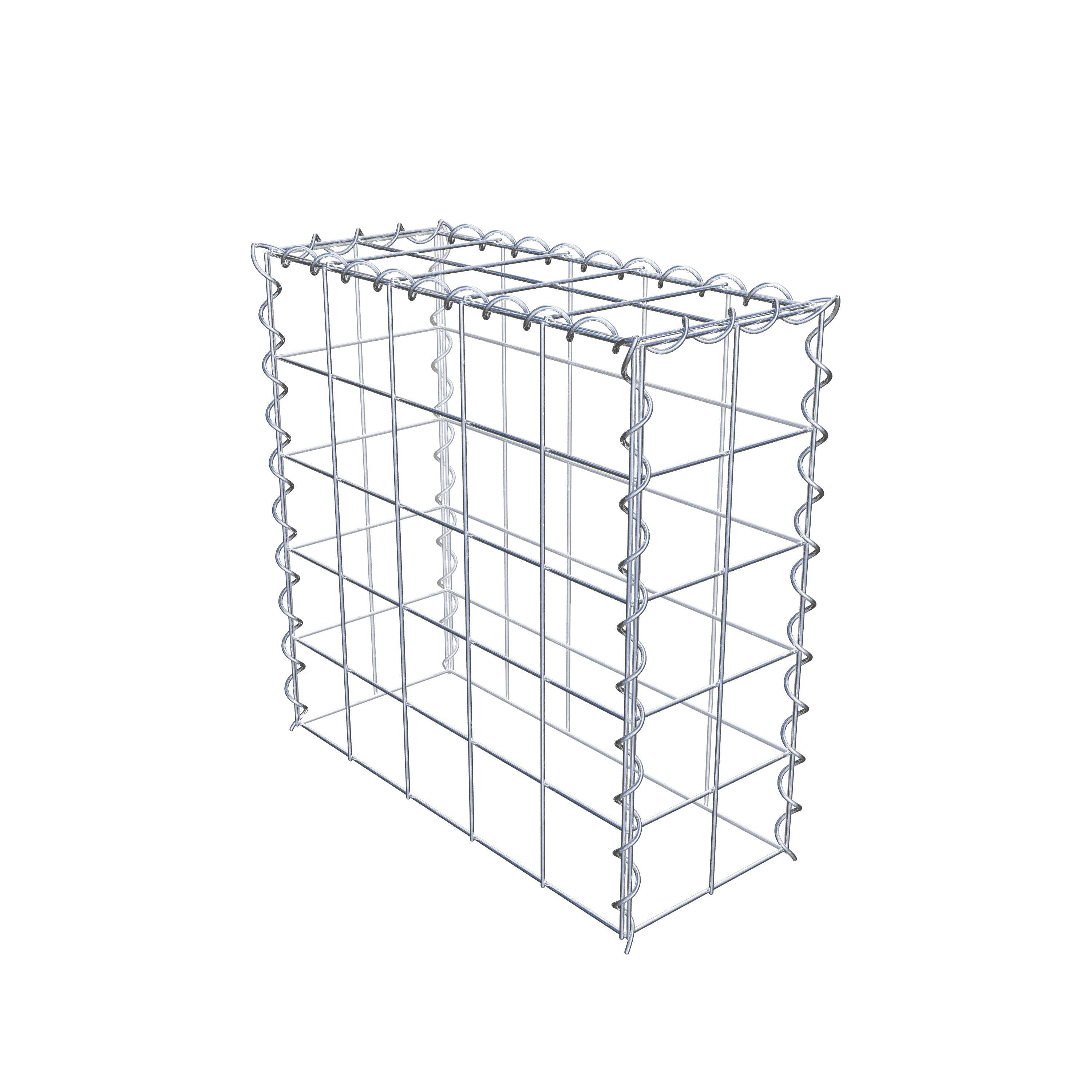 Gabião tipo 3 50 cm x 50 cm x 20 cm (C x A x P), malhagem 10 cm x 10 cm, espiral