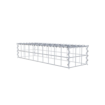 Opvokset gabion type 3 100 cm x 20 cm x 30 cm (L x H x D), maskestørrelse 10 cm x 10 cm, spiral