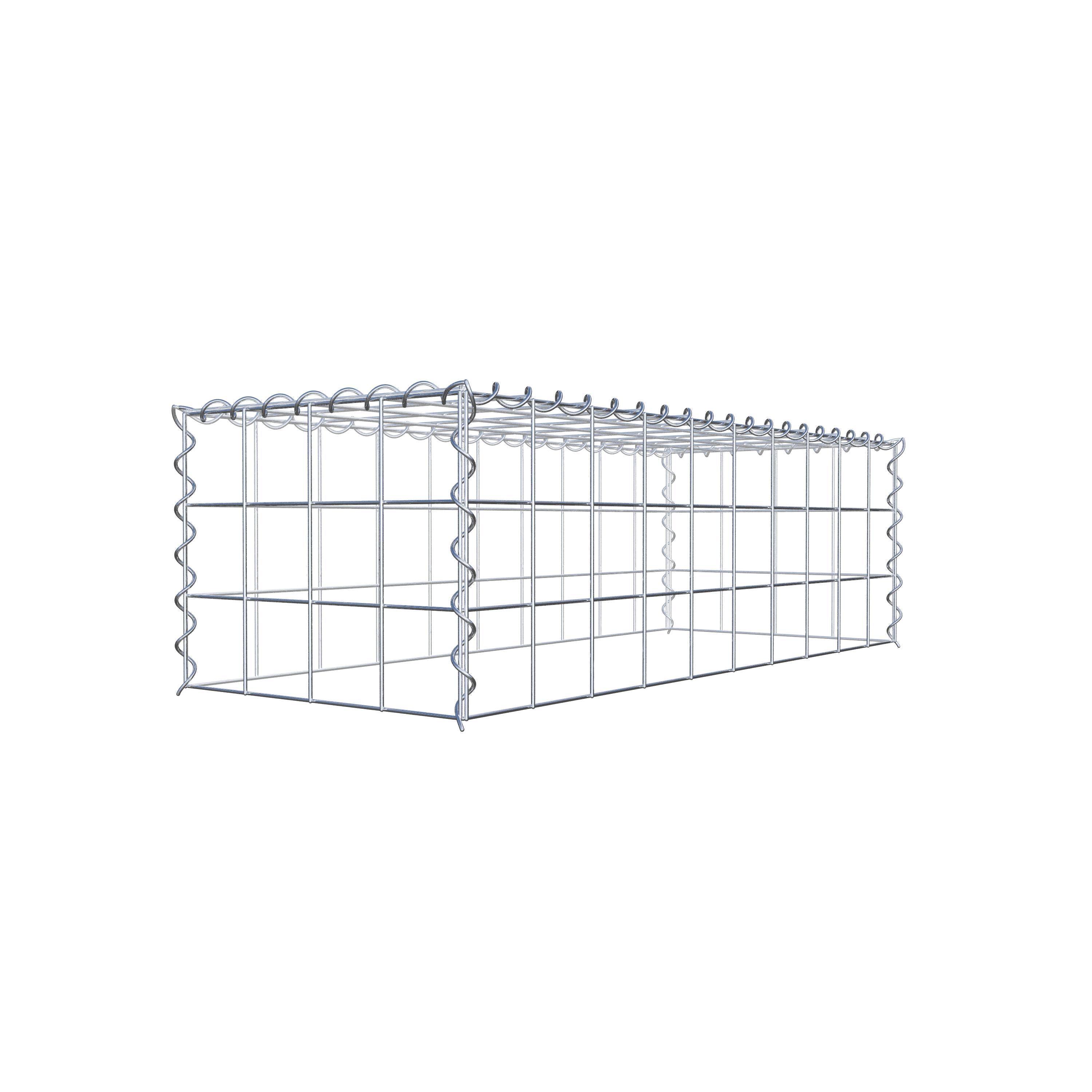 Aangegroeide schanskorf type 3 100 cm x 30 cm x 40 cm (L x H x D), maaswijdte 10 cm x 10 cm, spiraal