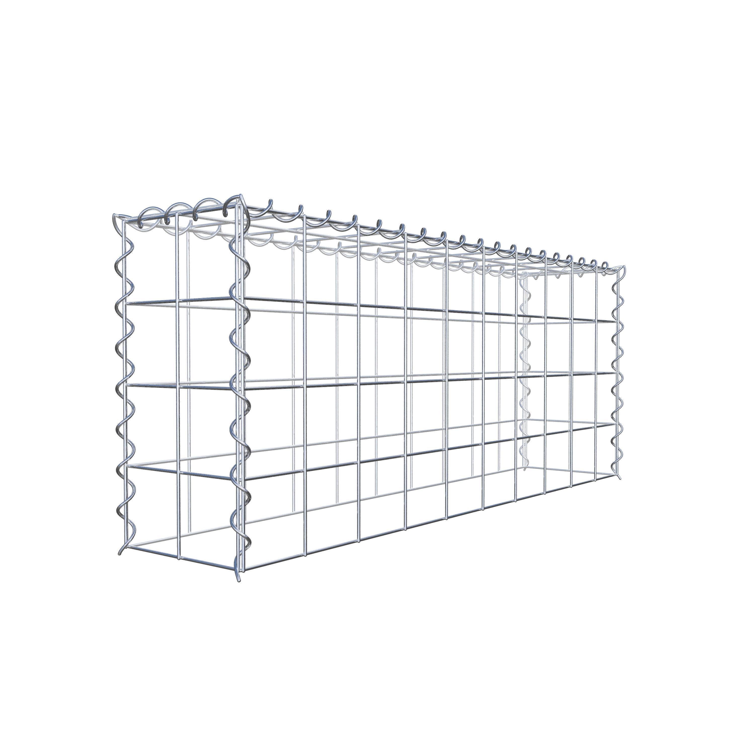 Opvokset gabion type 3 100 cm x 40 cm x 20 cm (L x H x D), maskestørrelse 10 cm x 10 cm, spiral