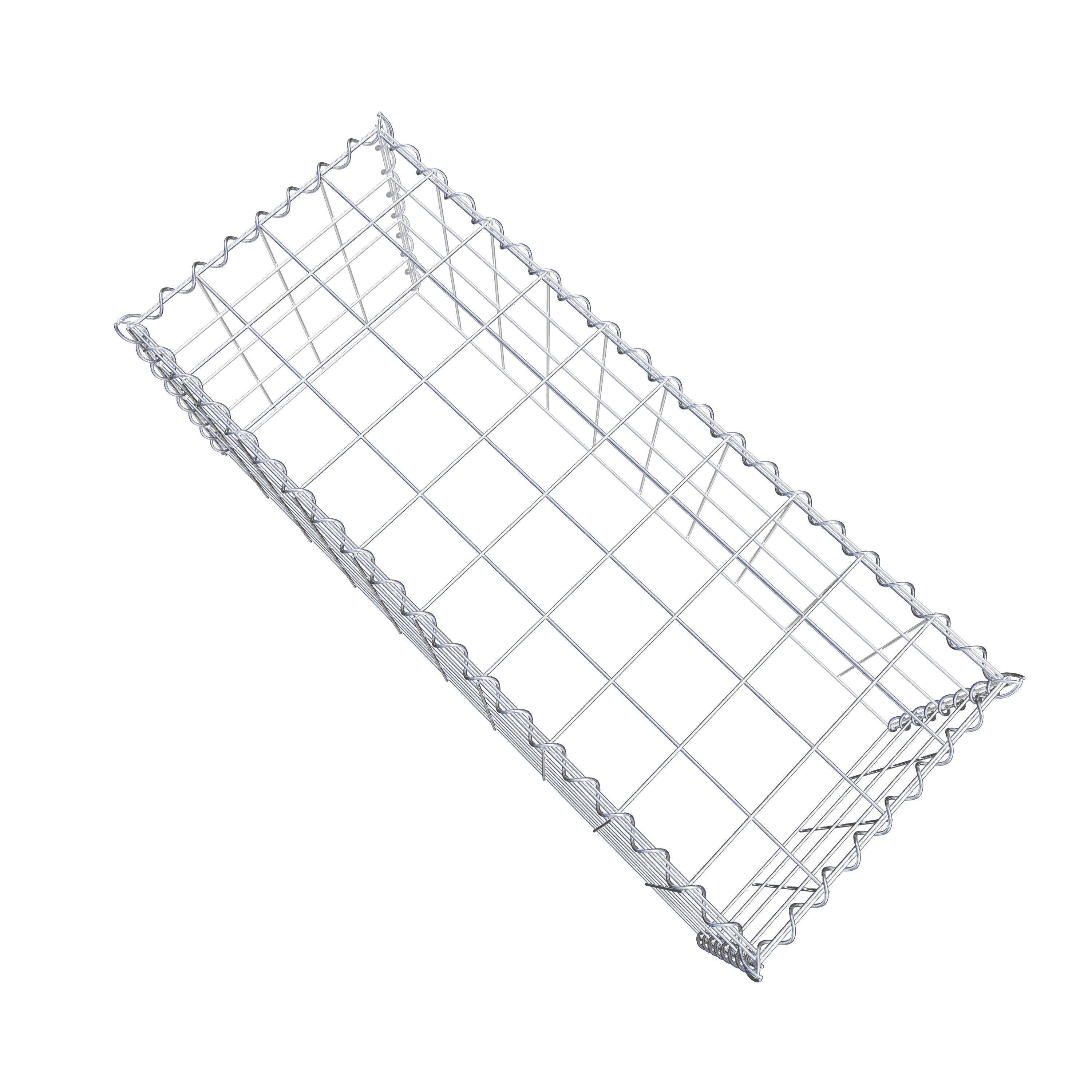 Aangegroeide schanskorf type 3 100 cm x 40 cm x 40 cm (L x H x D), maaswijdte 10 cm x 10 cm, spiraal