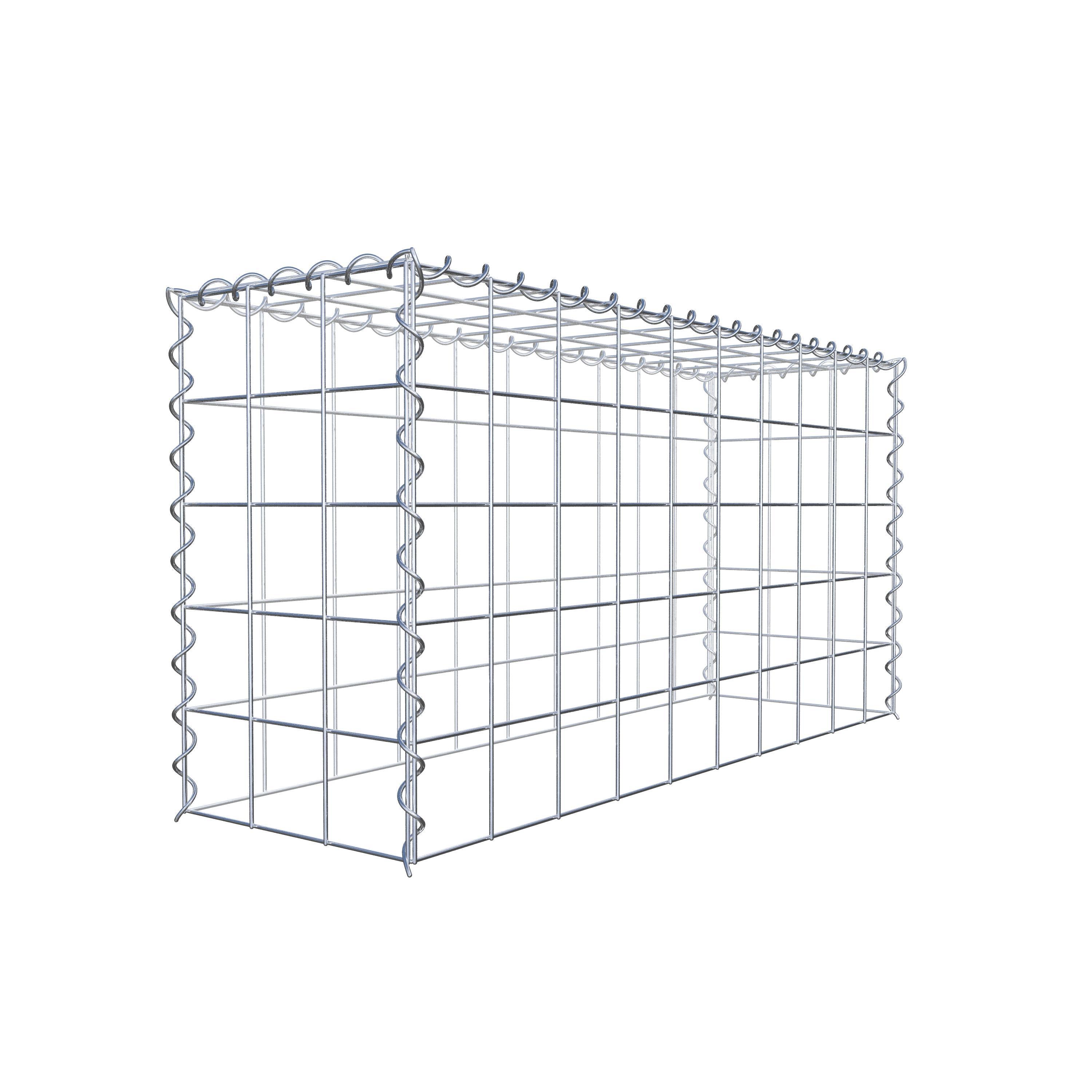 Aangebouwde schanskorf type 3 100 cm x 50 cm x 30 cm (L x H x D), maaswijdte 10 cm x 10 cm, spiraal