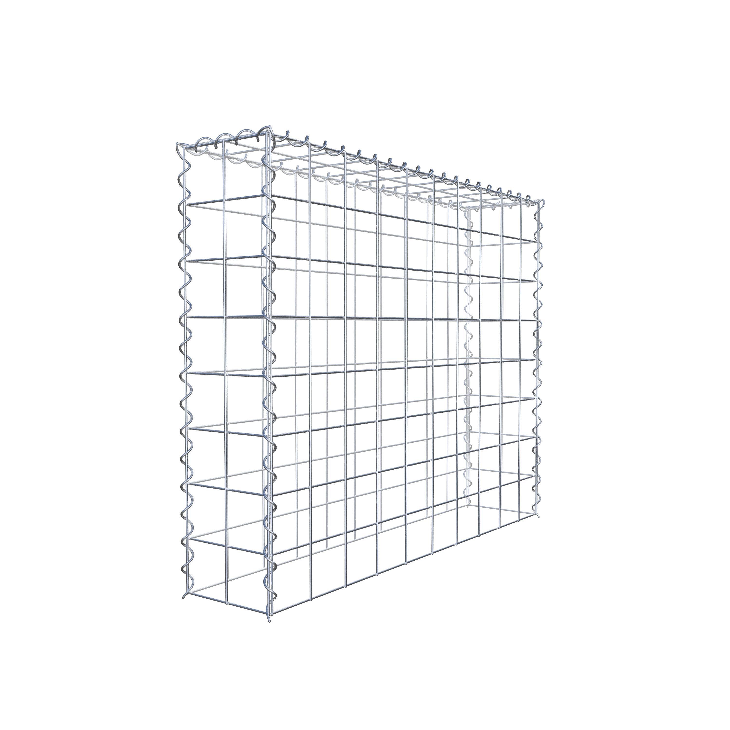 Aangegroeide schanskorf type 3 100 cm x 80 cm x 20 cm (L x H x D), maaswijdte 10 cm x 10 cm, spiraal