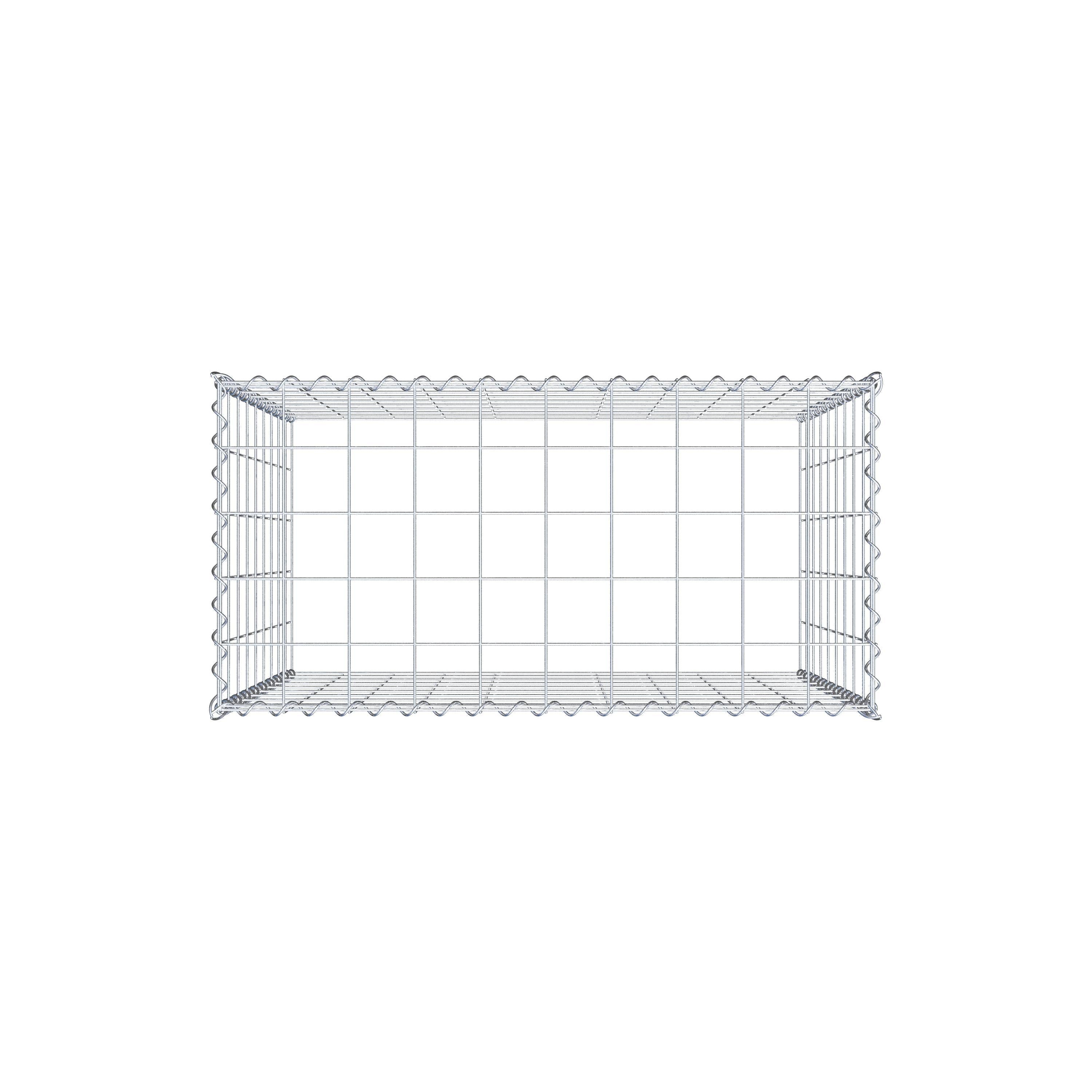 Aangebouwde schanskorf type 3 100 cm x 90 cm x 50 cm (L x H x D), maaswijdte 10 cm x 10 cm, spiraal