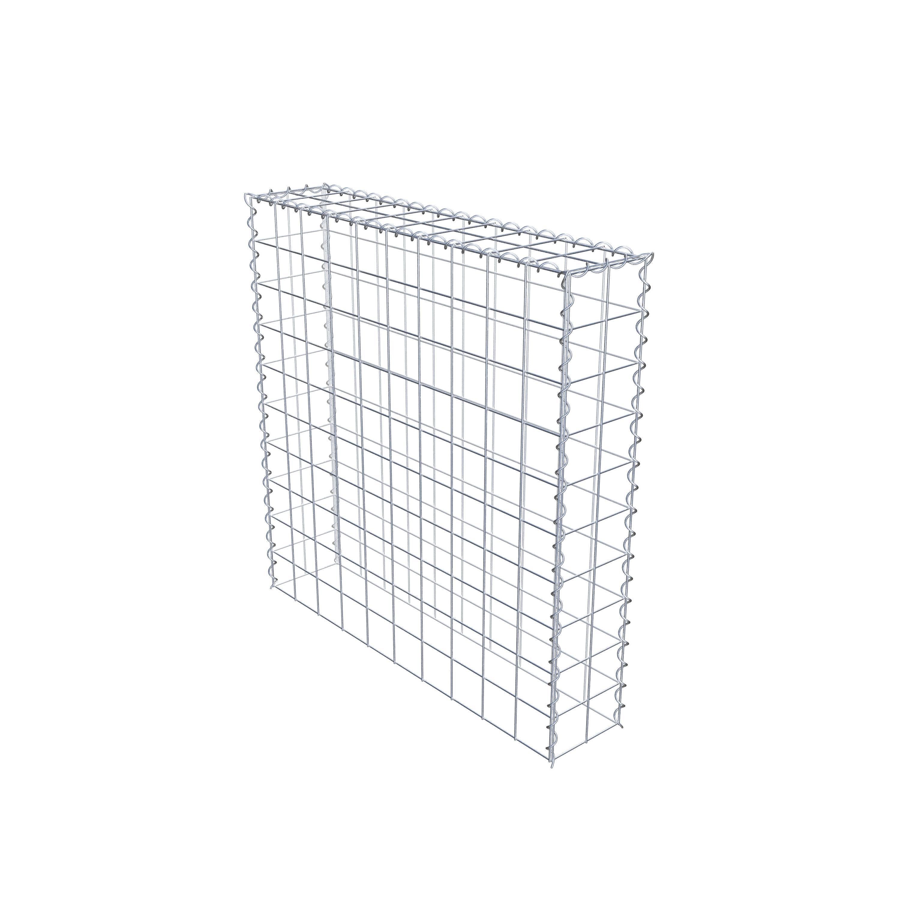 Opvokset gabion type 3 100 cm x 100 cm x 20 cm (L x H x D), maskestørrelse 10 cm x 10 cm, spiral