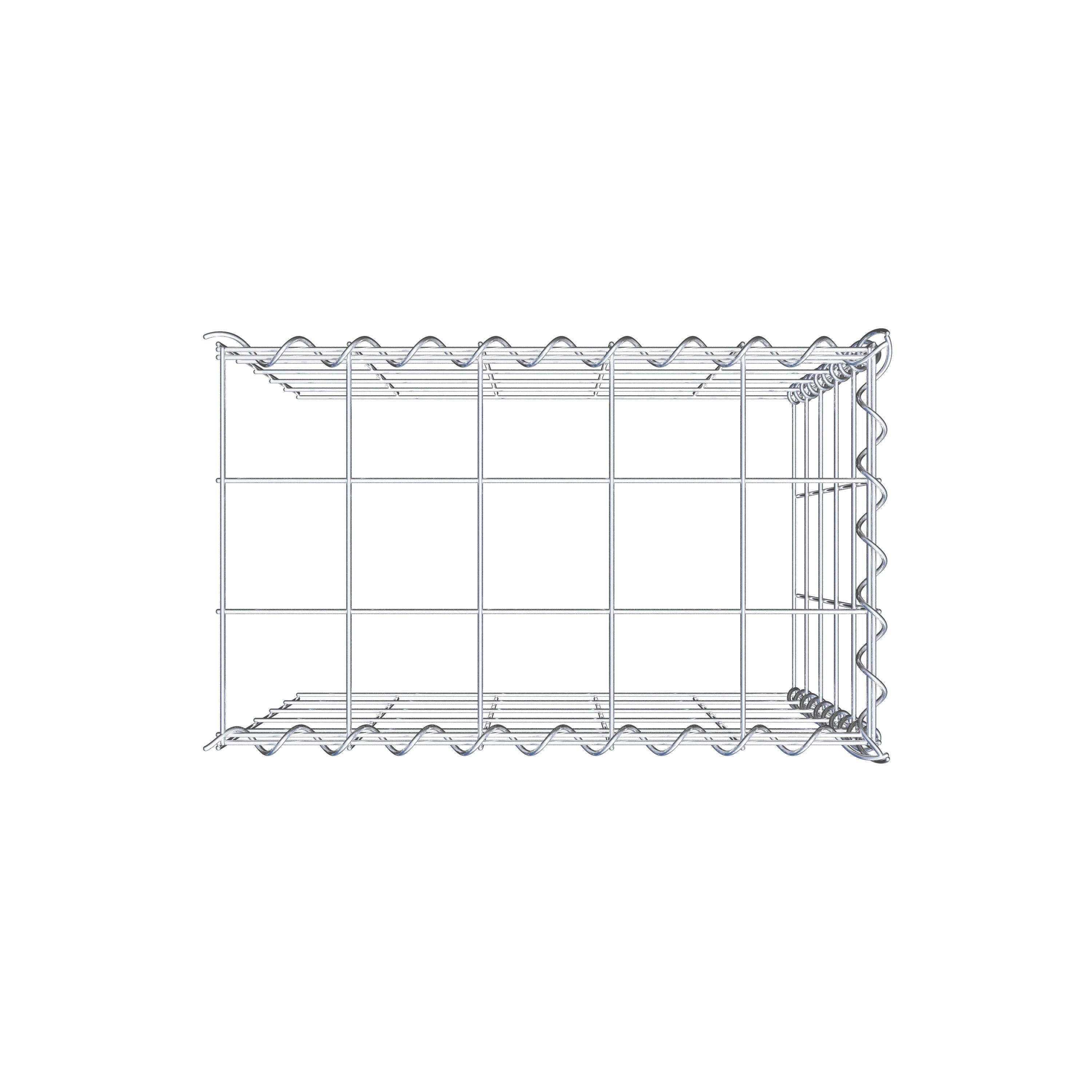 Gabião tipo 4 50 cm x 50 cm x 30 cm (C x A x P), malhagem 10 cm x 10 cm, espiral