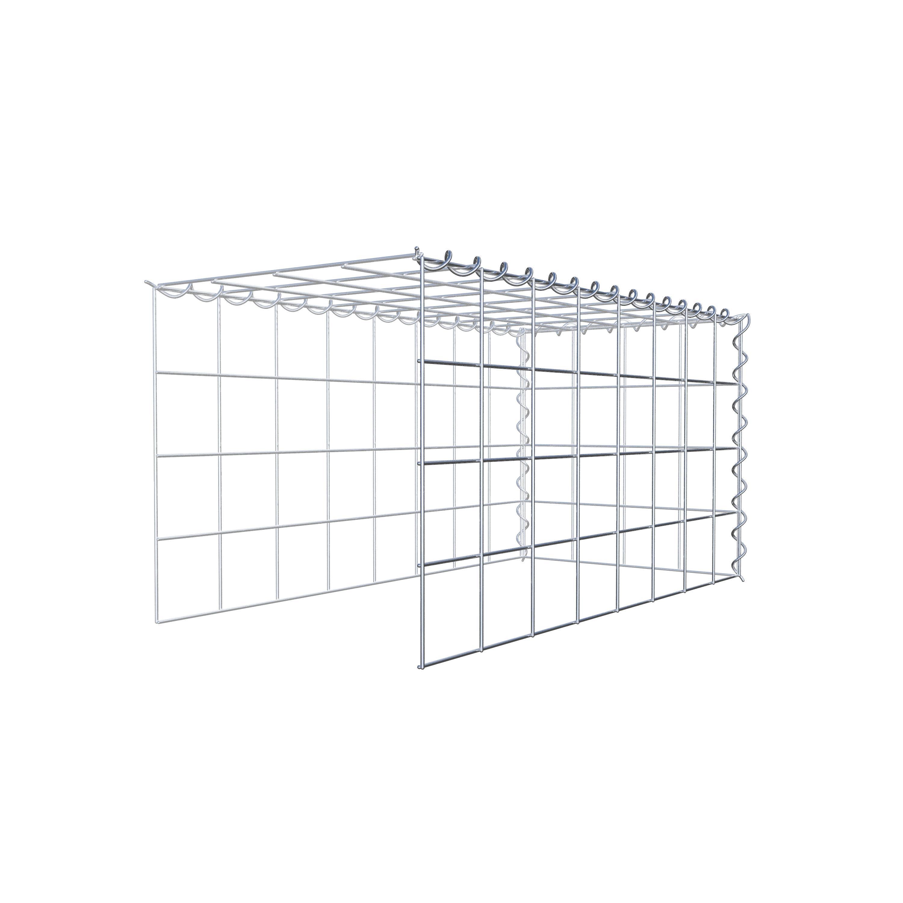 Aangegroeide schanskorf type 4 80 cm x 40 cm x 40 cm (L x H x D), maaswijdte 10 cm x 10 cm, spiraal