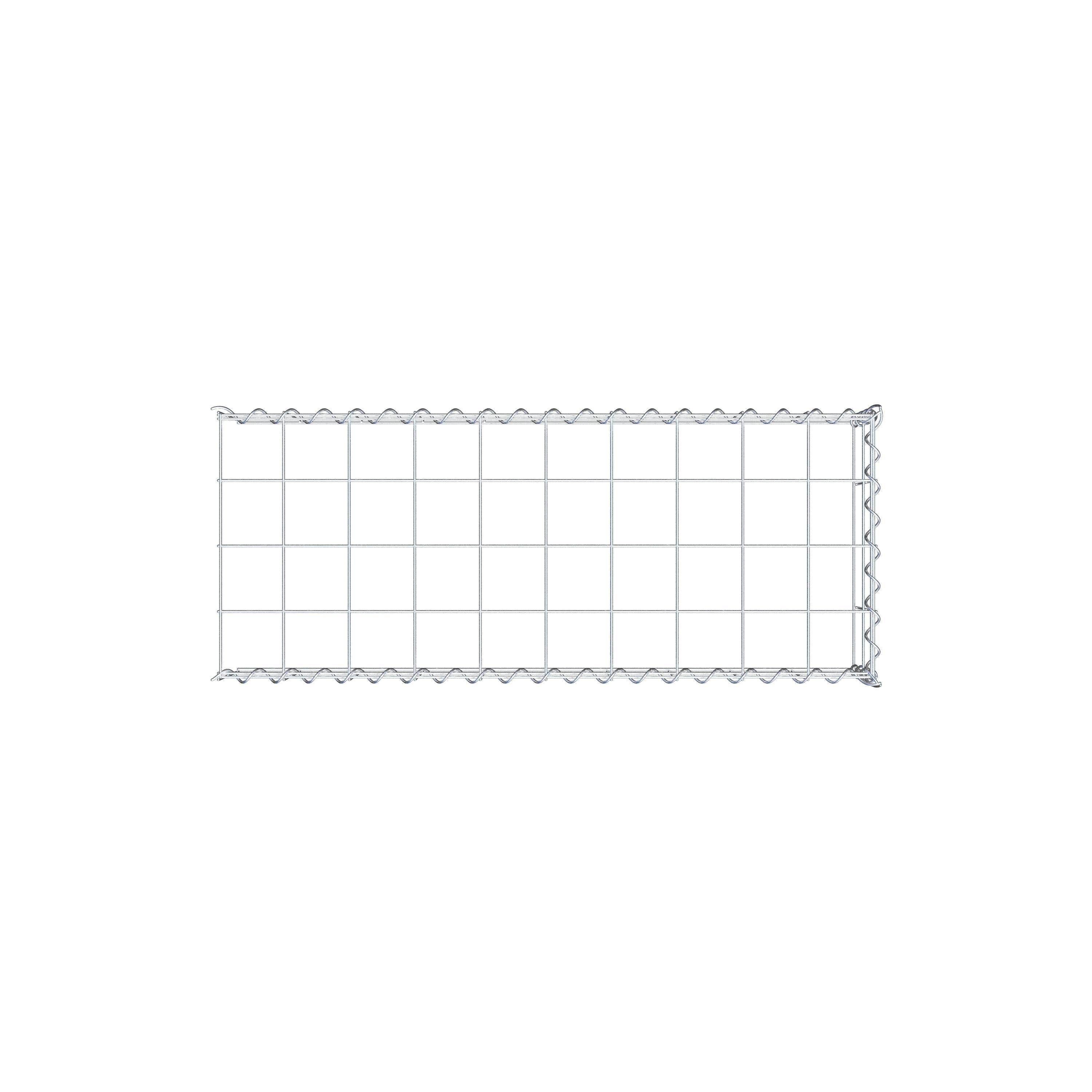 Aangebouwde schanskorf type 4 100 cm x 20 cm x 40 cm (L x H x D), maaswijdte 10 cm x 10 cm, spiraal