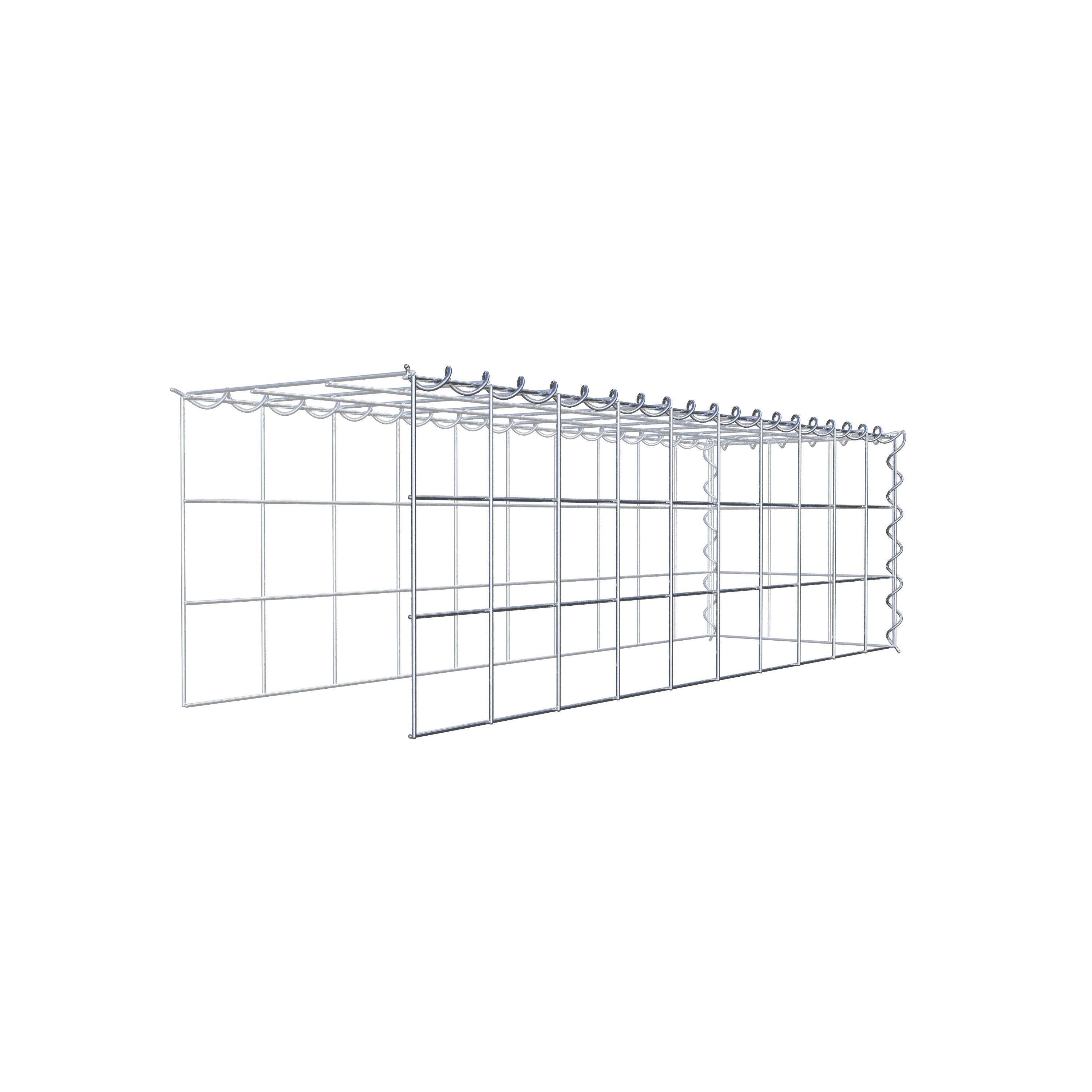 Aangebouwde schanskorf type 4 100 cm x 30 cm x 30 cm (L x H x D), maaswijdte 10 cm x 10 cm, spiraal