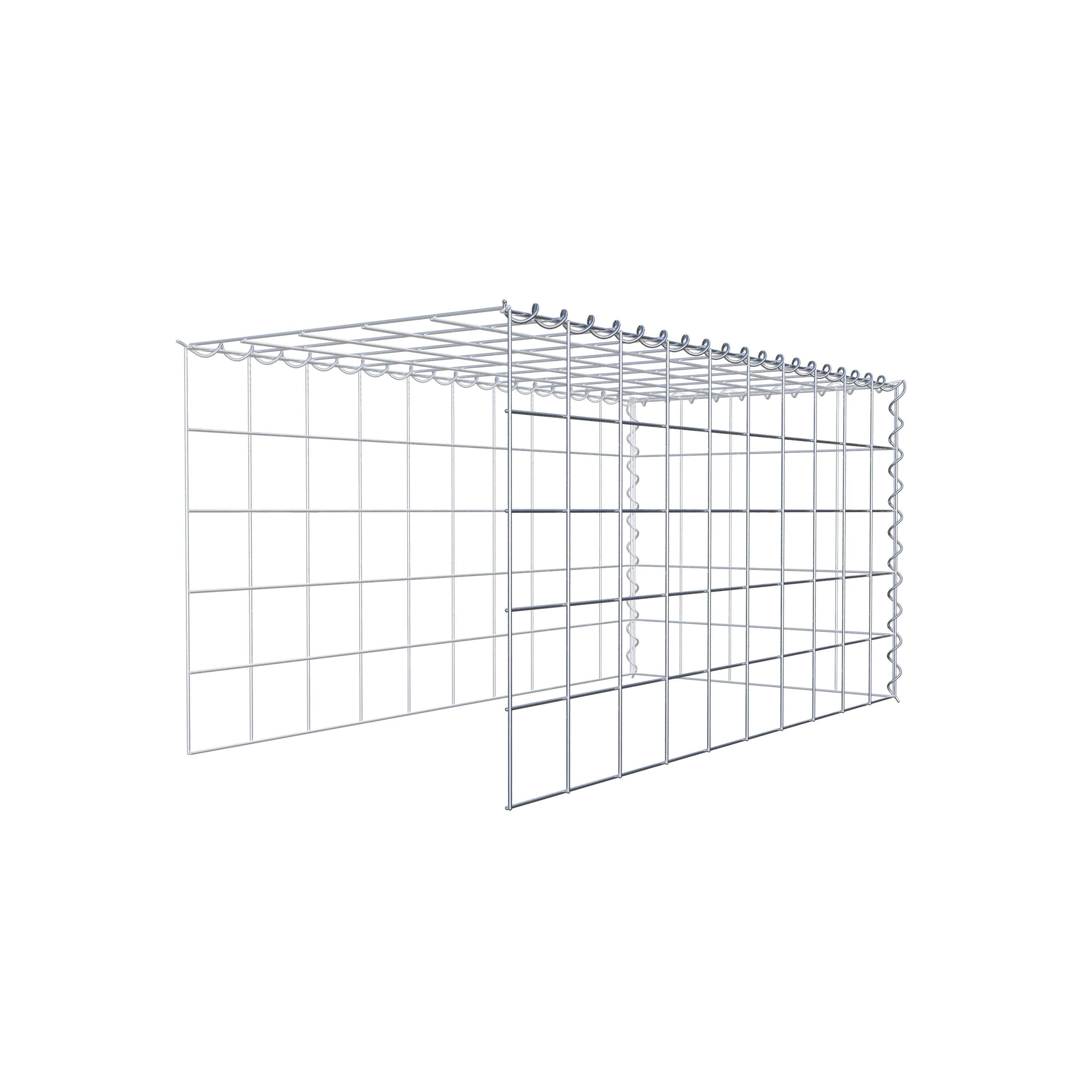 Aangebouwde schanskorf type 4 100 cm x 50 cm x 50 cm (L x H x D), maaswijdte 10 cm x 10 cm, spiraal