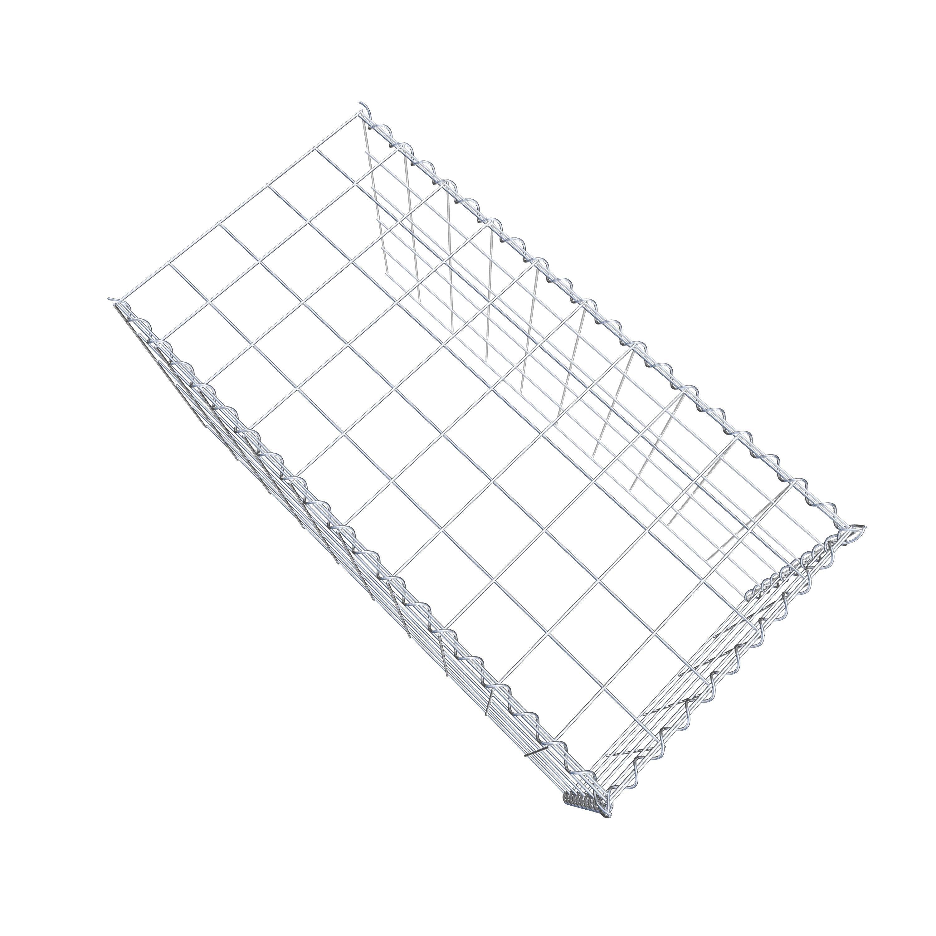 Aangebouwde schanskorf type 4 100 cm x 50 cm x 50 cm (L x H x D), maaswijdte 10 cm x 10 cm, spiraal