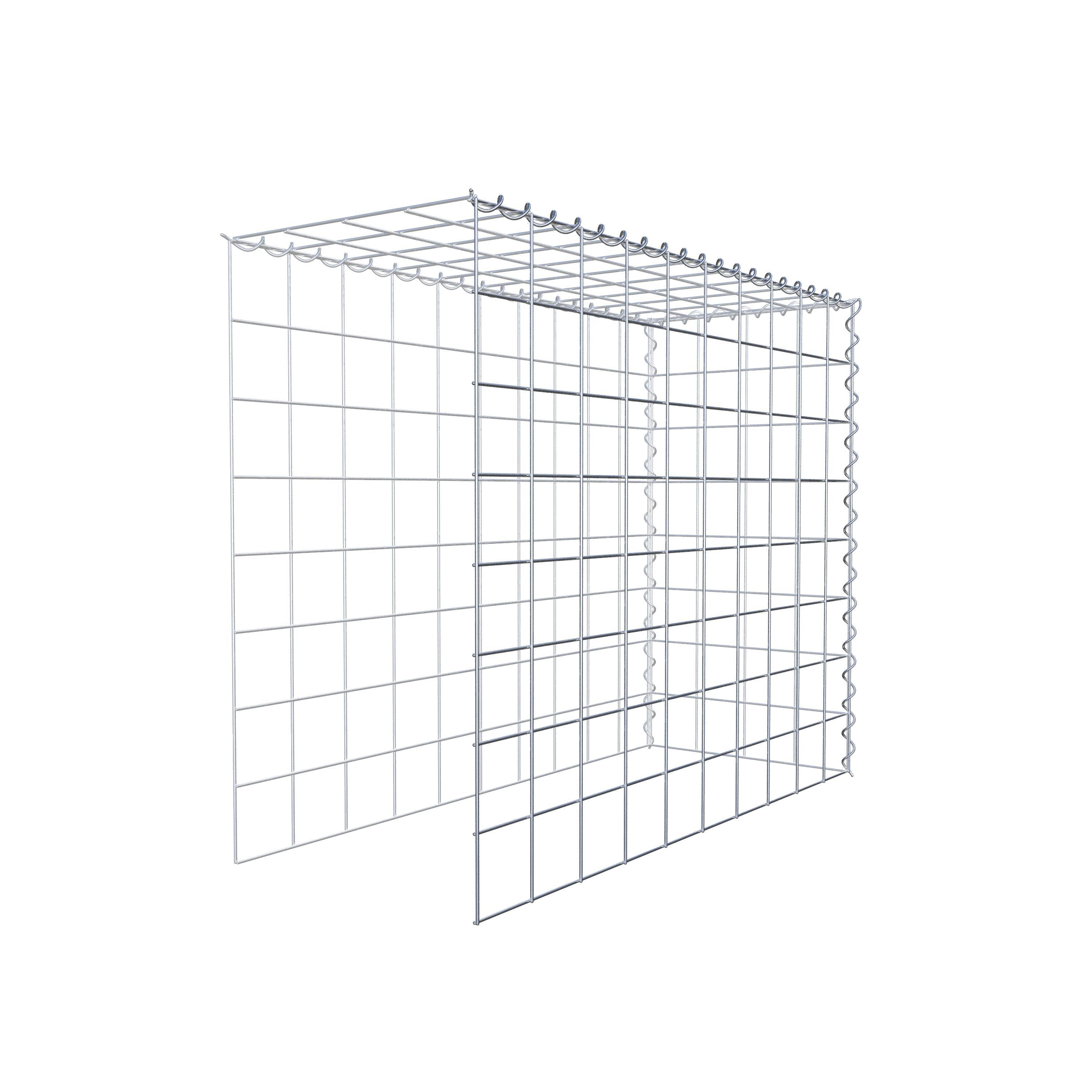 Aangebouwde schanskorf type 4 100 cm x 80 cm x 40 cm (L x H x D), maaswijdte 10 cm x 10 cm, spiraal