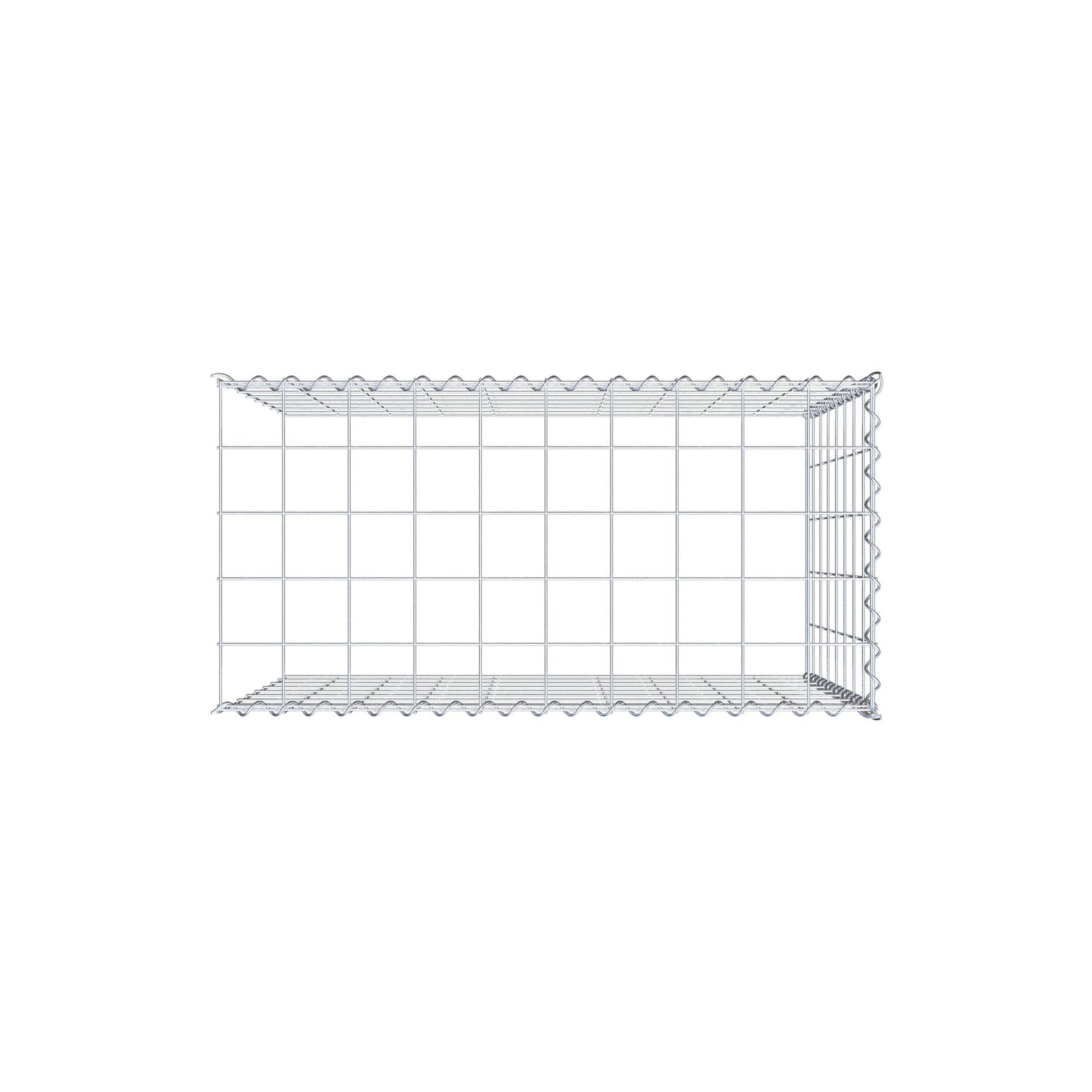 Gabion rapporté type 4 100 cm x 80 cm x 50 cm (L x H x P), mailles 10 cm x 10 cm, spirale