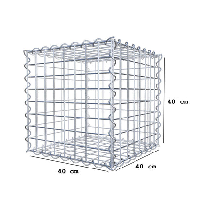 Gabion 40 cm x 40 cm x 40 cm (L x H x D), maskstorlek 5 cm x 5 cm, spiral